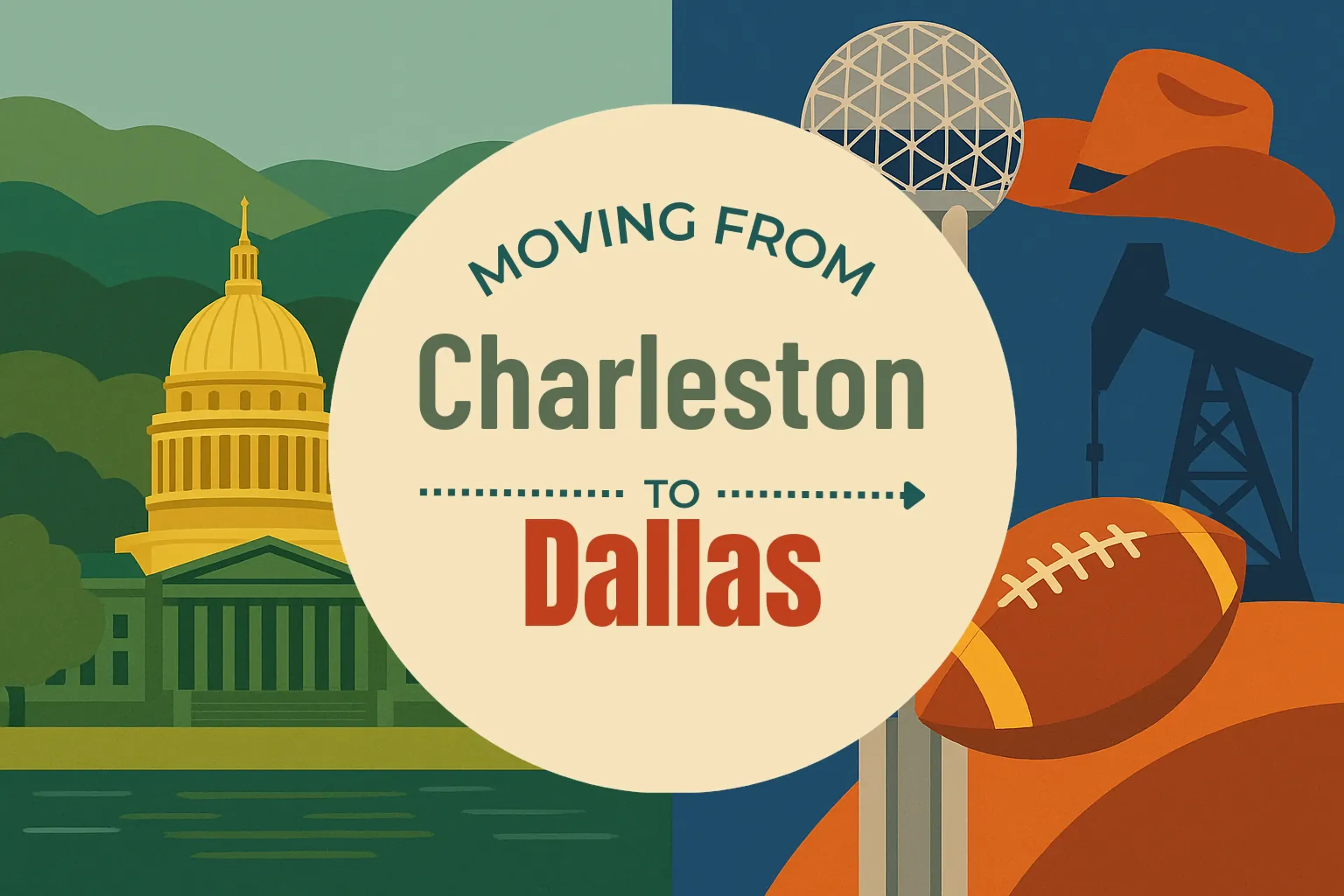 Side-by-side comparison of Charleston to Dallas moving companies