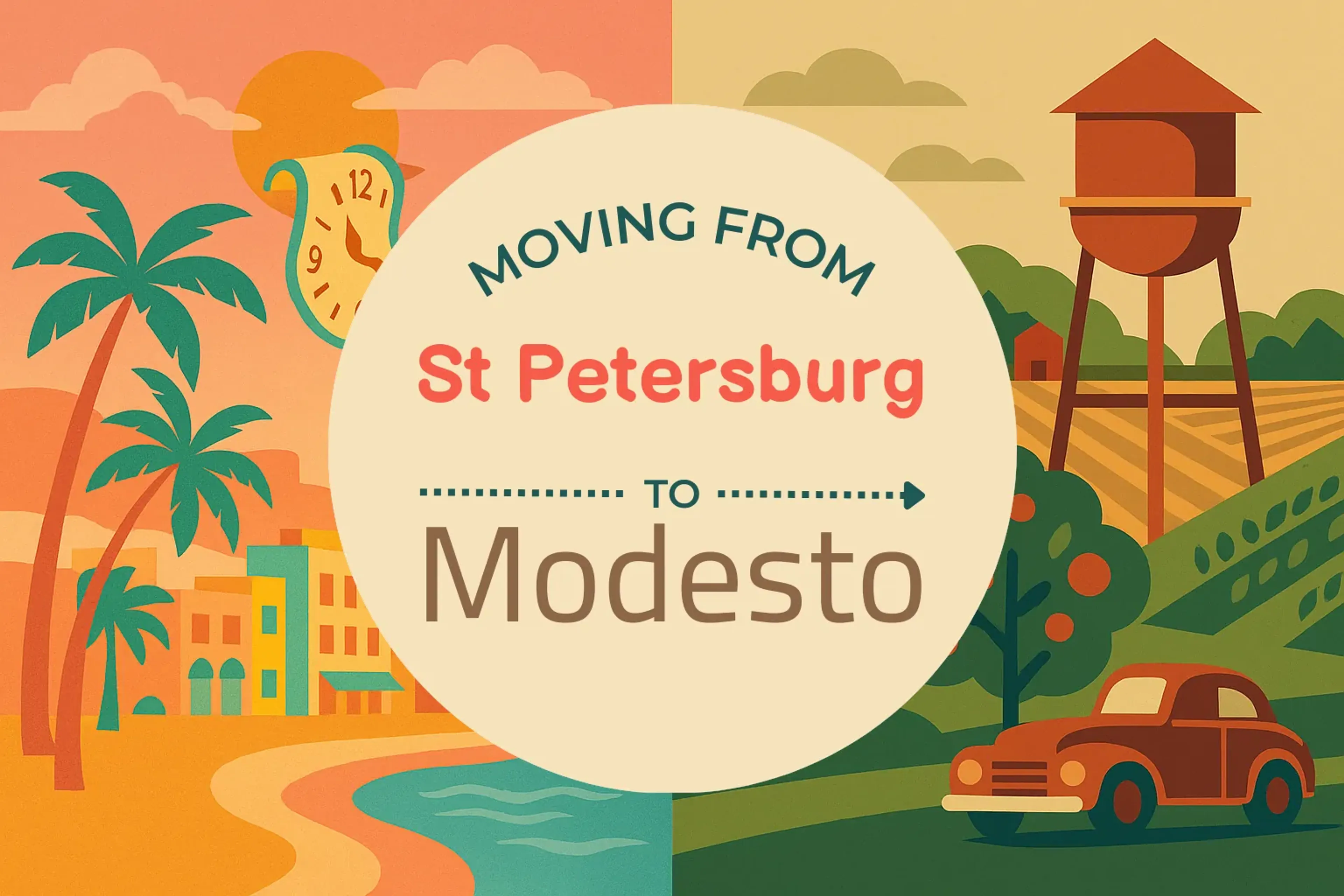Side-by-side comparison of St. Petersburg to Modesto moving companies