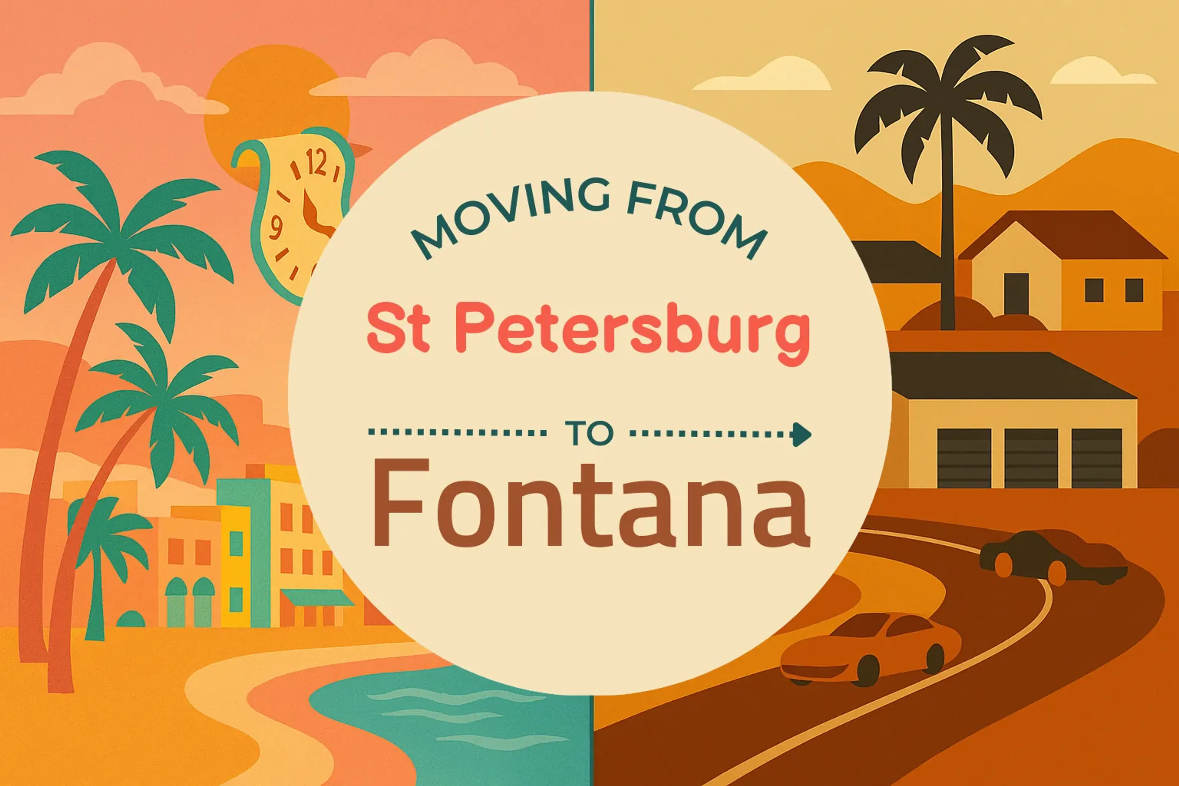 Side-by-side comparison of St. Petersburg to Fontana moving companies