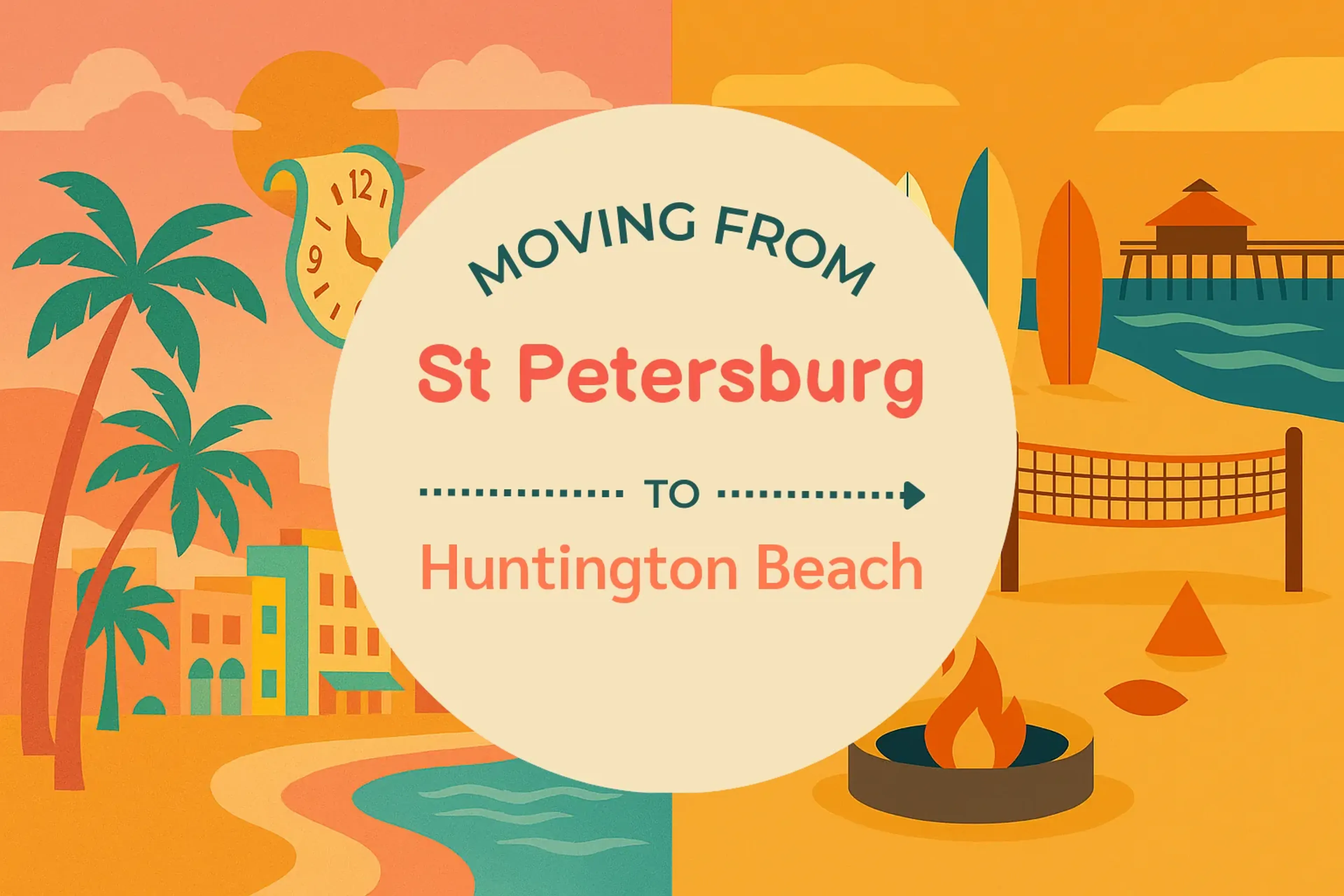 Side-by-side comparison of St. Petersburg to Huntington Beach moving companies