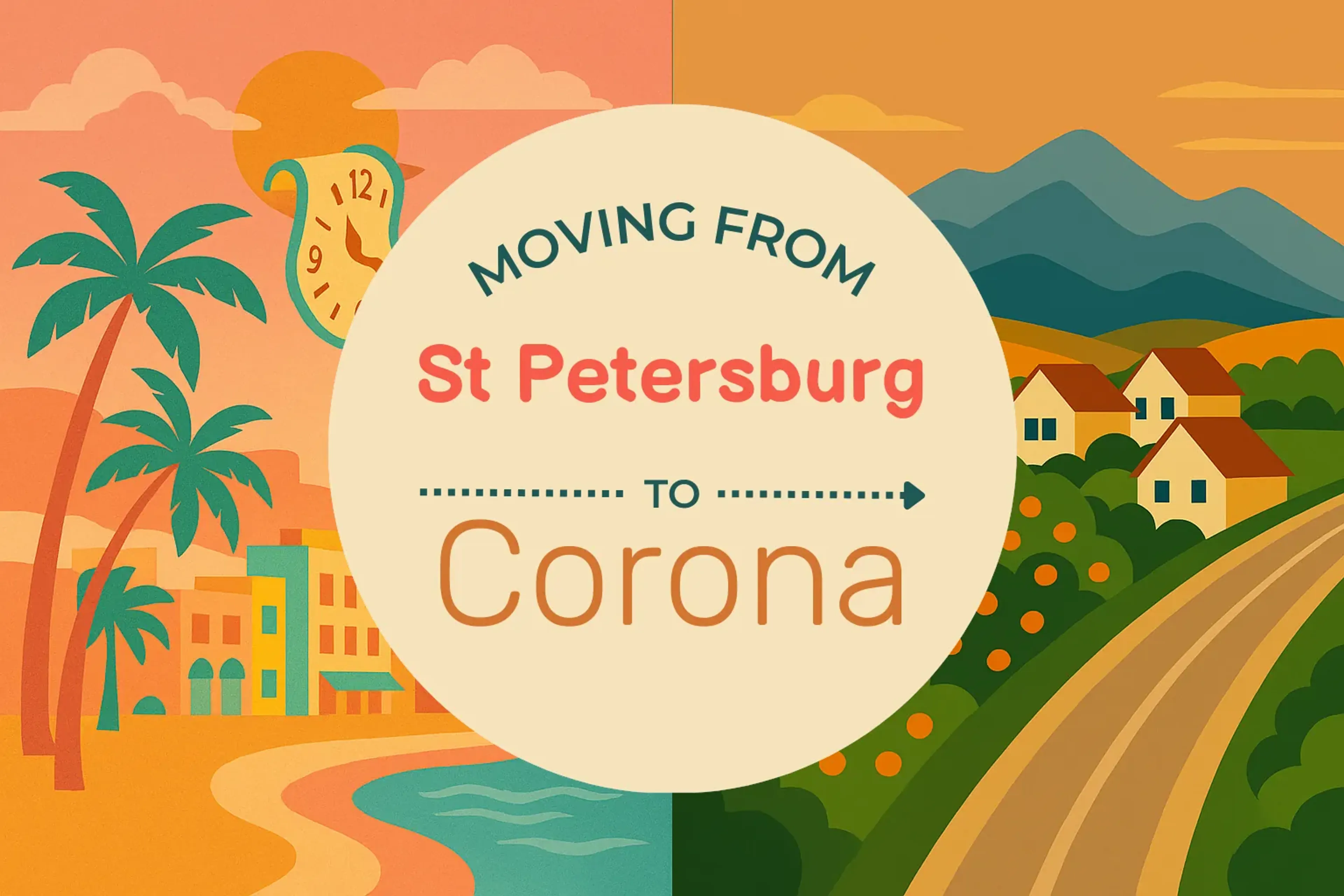 Side-by-side comparison of St. Petersburg to Corona moving companies