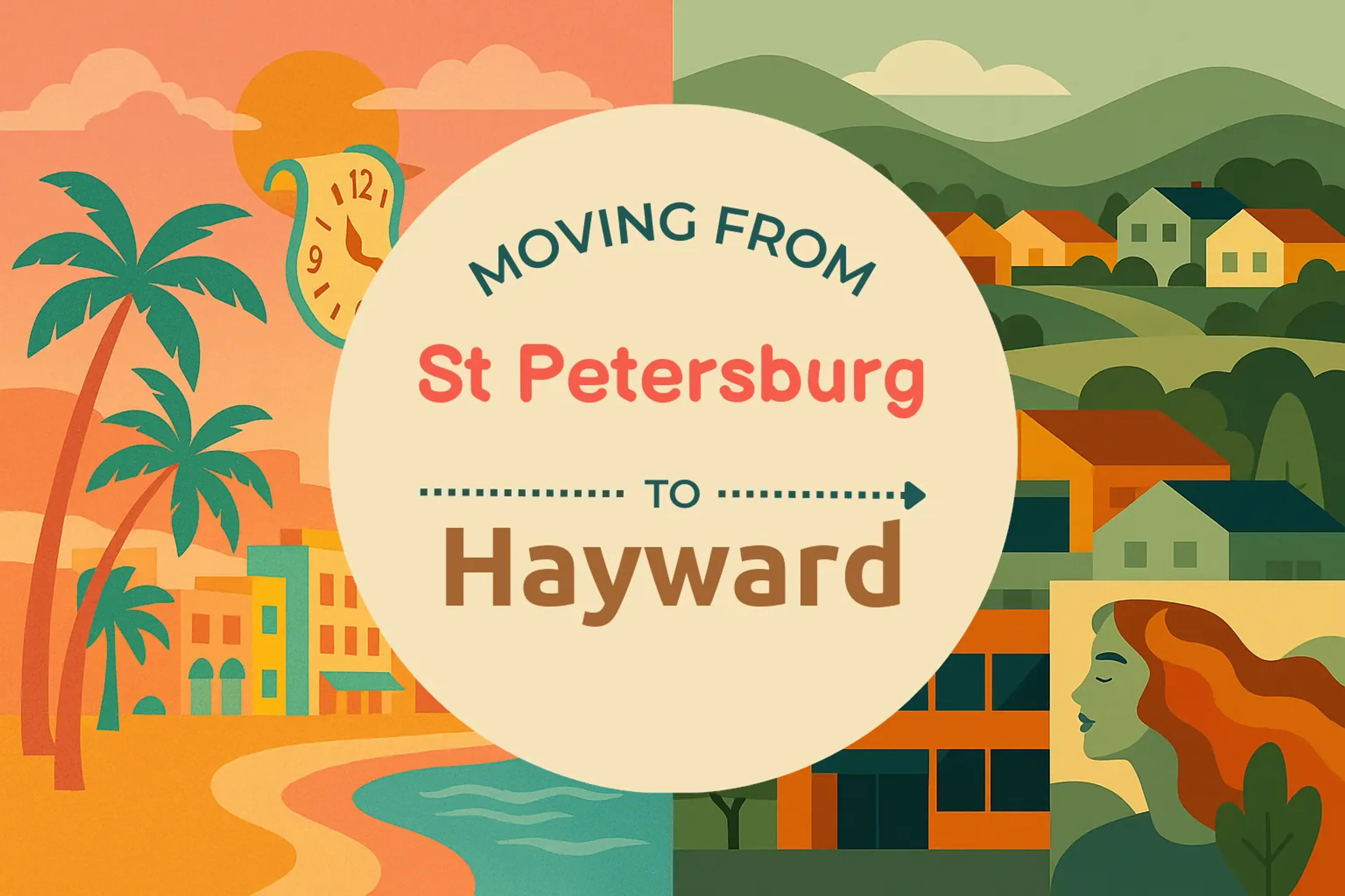 Side-by-side comparison of St. Petersburg to Hayward moving companies