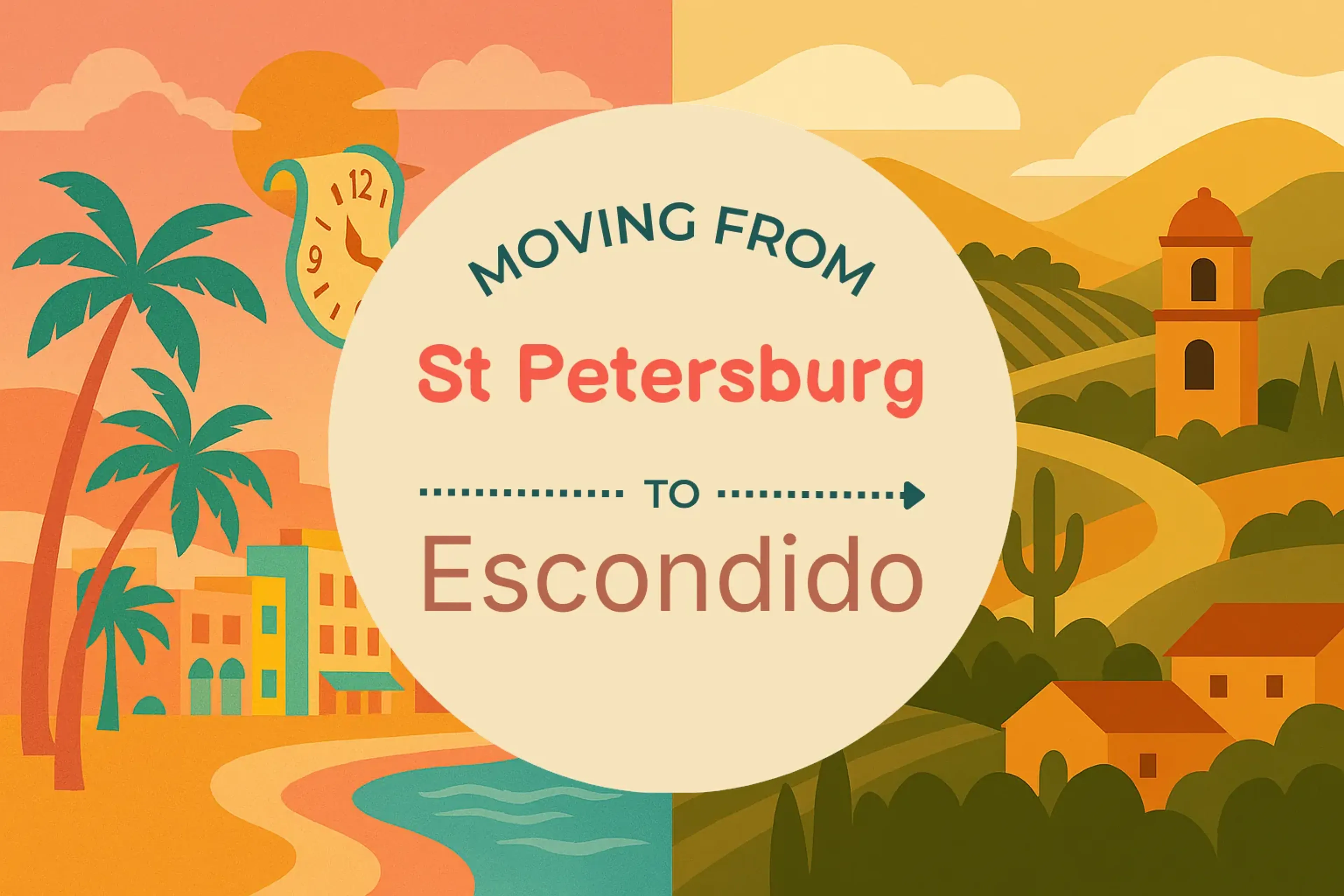 Side-by-side comparison of St. Petersburg to Escondido moving companies