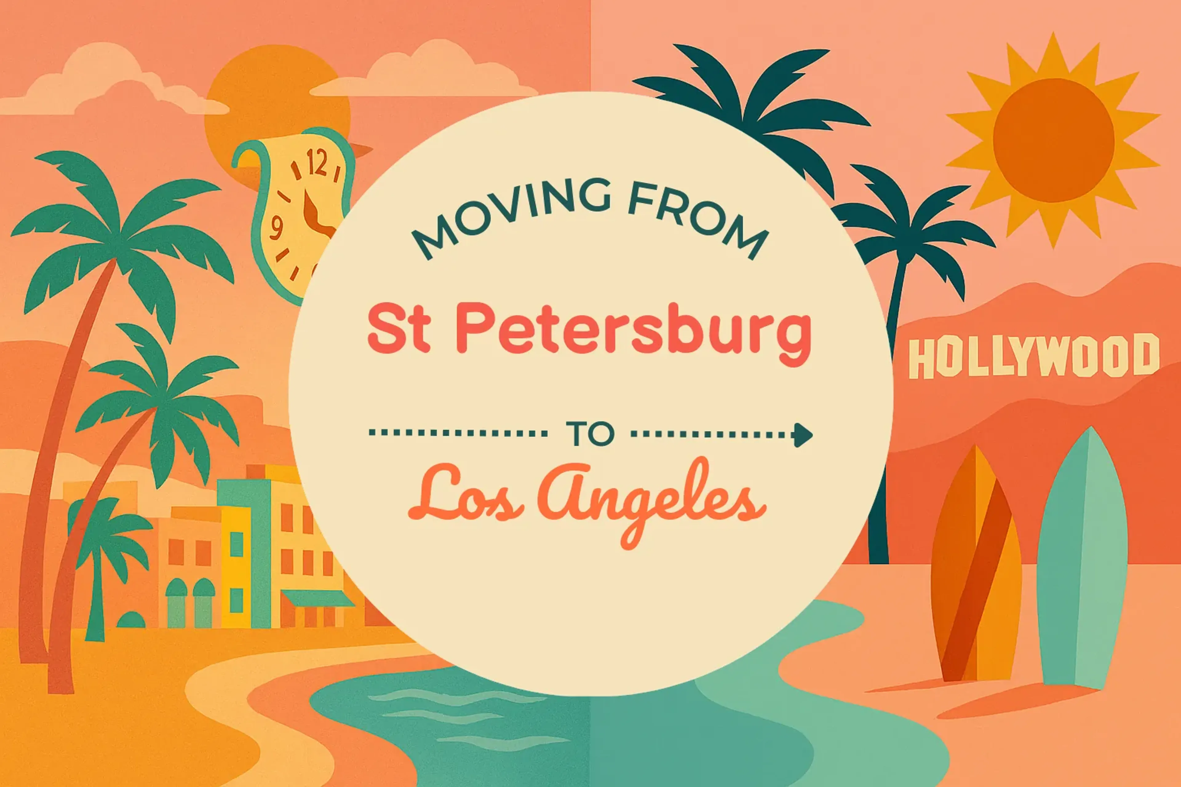 Side-by-side comparison of St. Petersburg to Los Angeles moving companies
