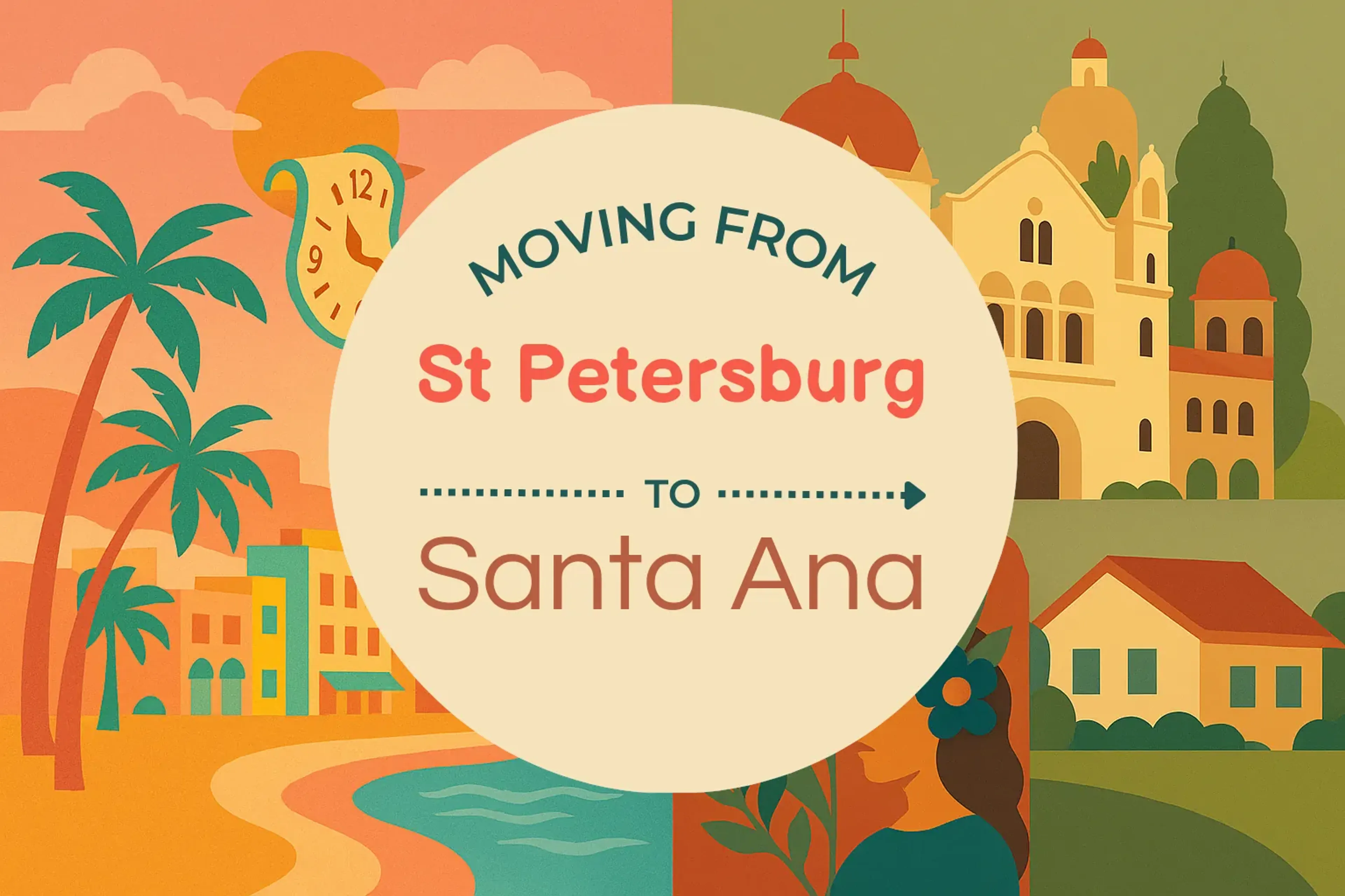 Side-by-side comparison of St. Petersburg to Santa Ana moving companies