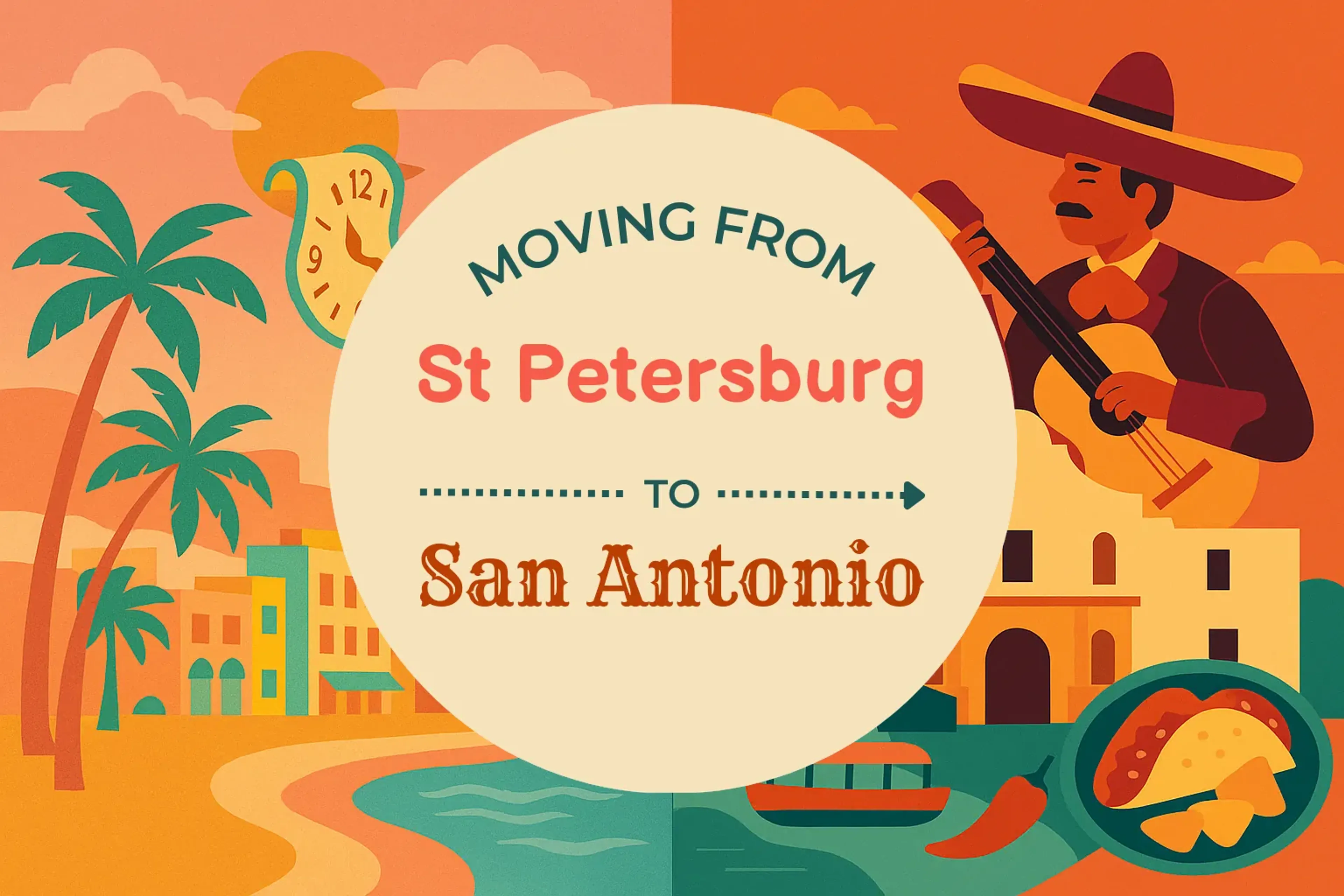 Side-by-side comparison of St. Petersburg to San Antonio moving companies