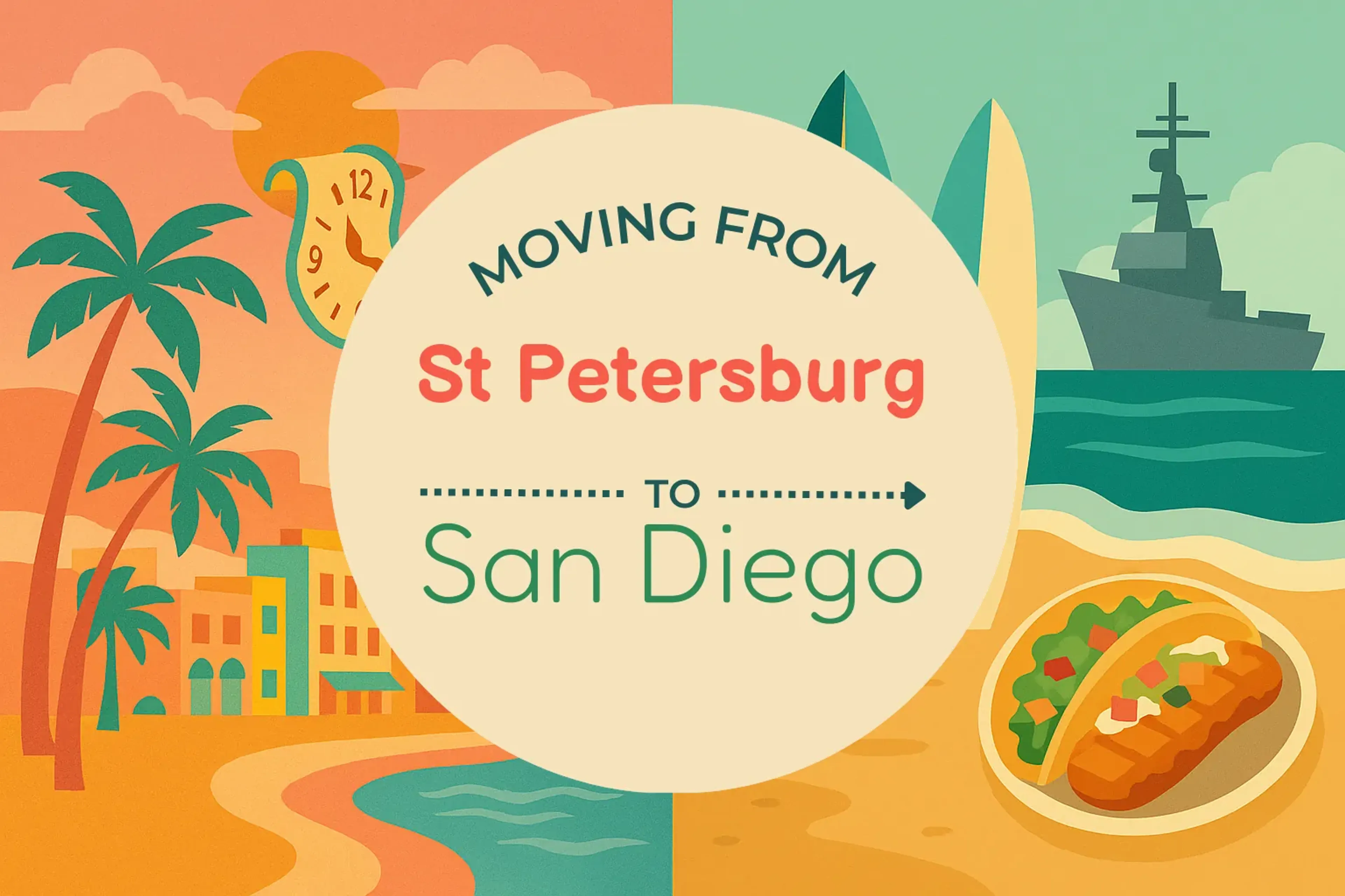 Side-by-side comparison of St. Petersburg to San Diego moving companies
