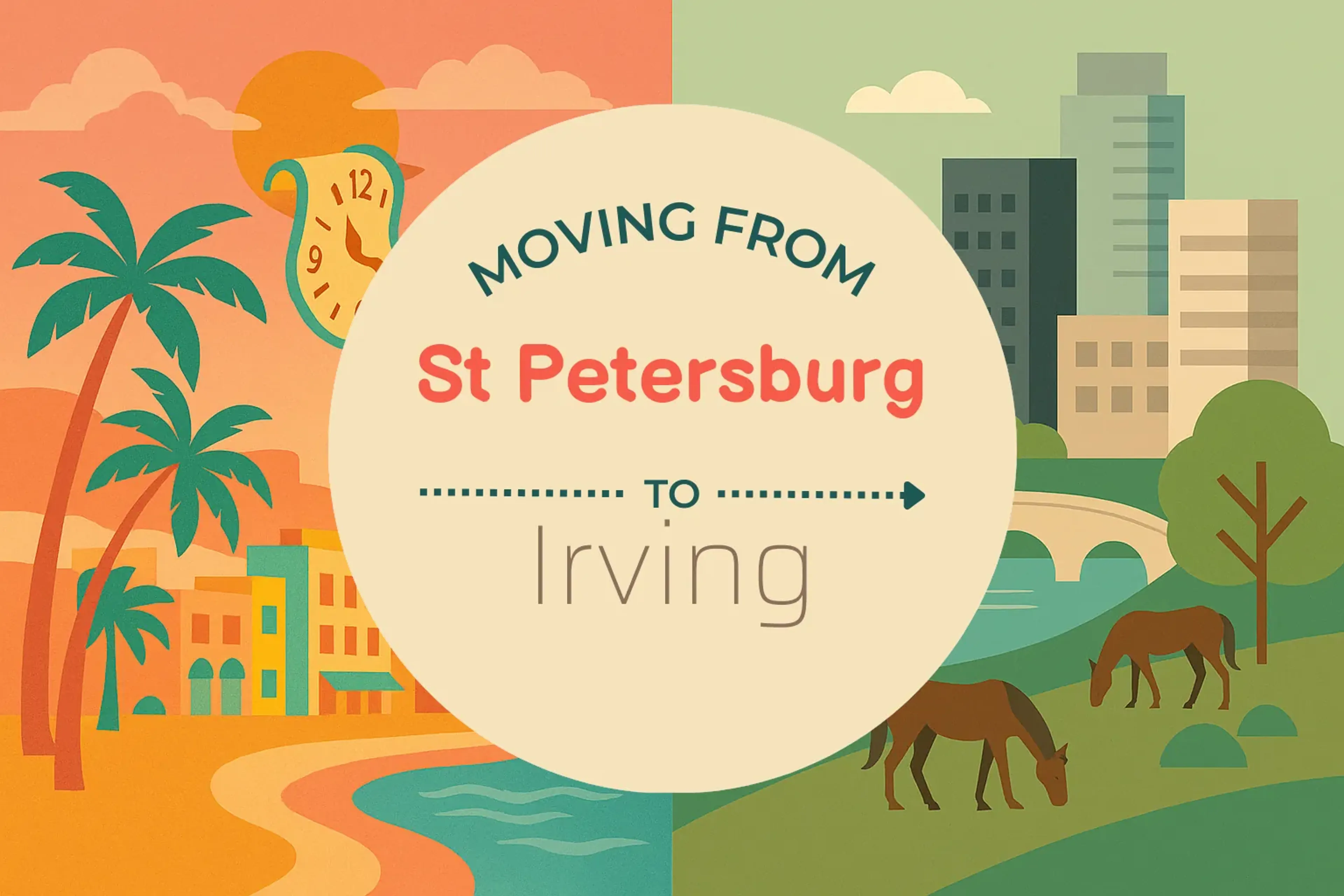 Side-by-side comparison of St. Petersburg to Irving moving companies