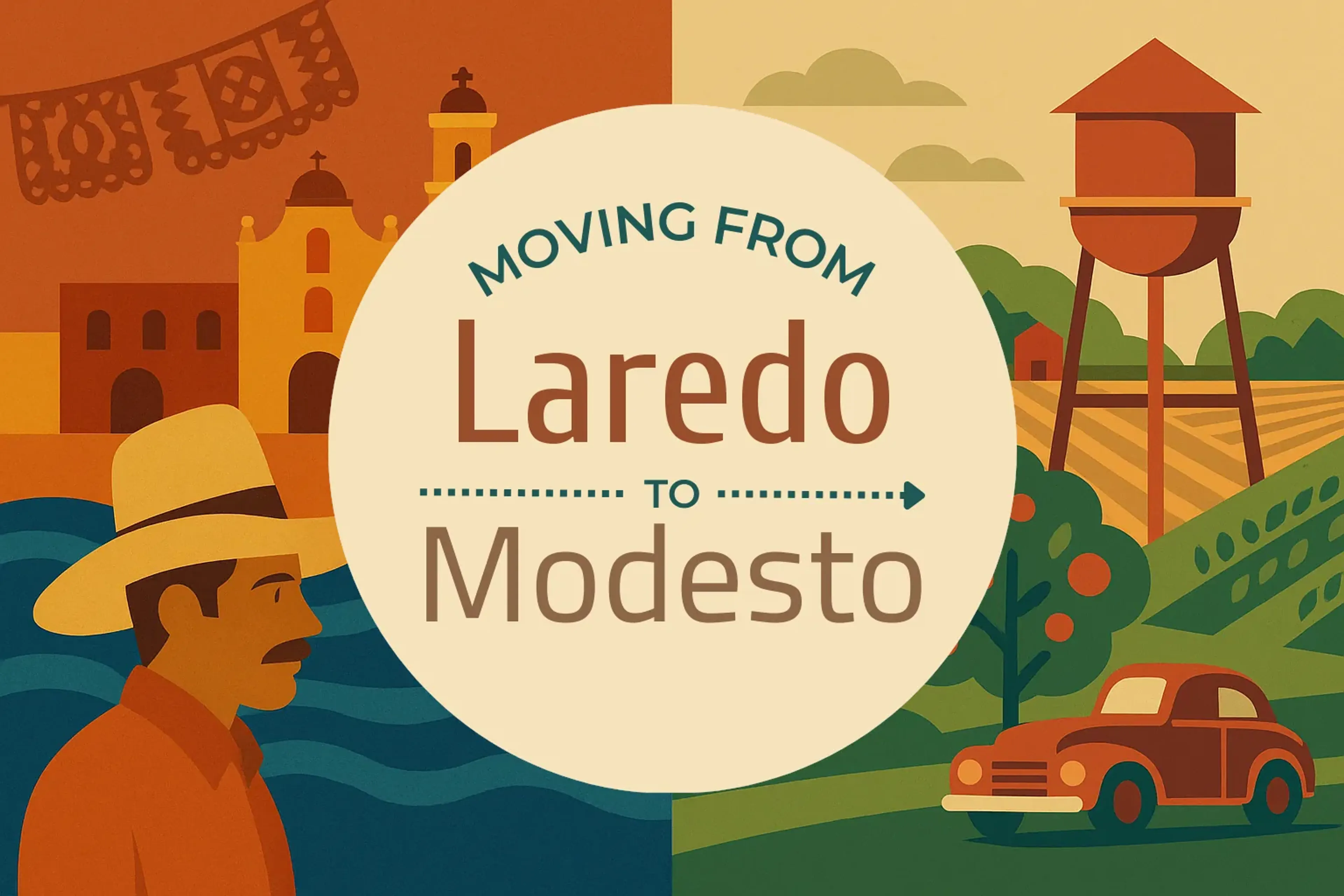 Side-by-side comparison of Laredo to Modesto moving companies