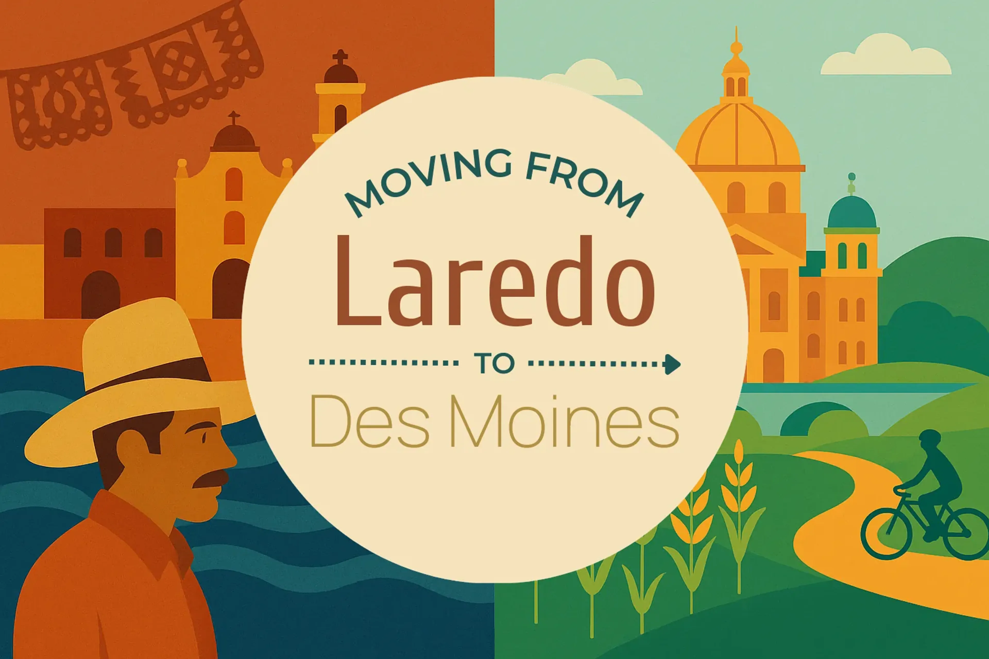 Side-by-side comparison of Laredo to Des Moines moving companies