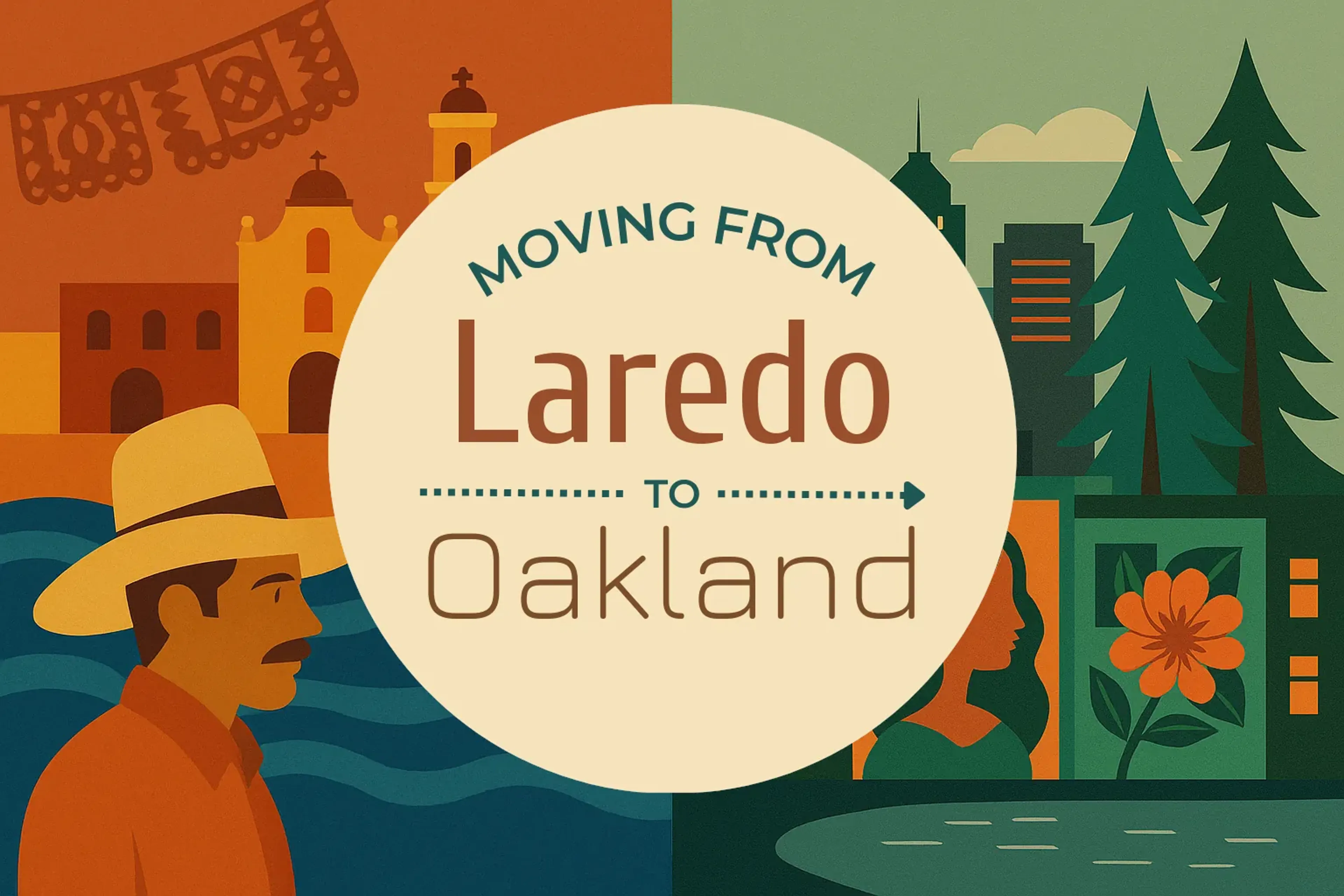 Side-by-side comparison of Laredo to Oakland moving companies