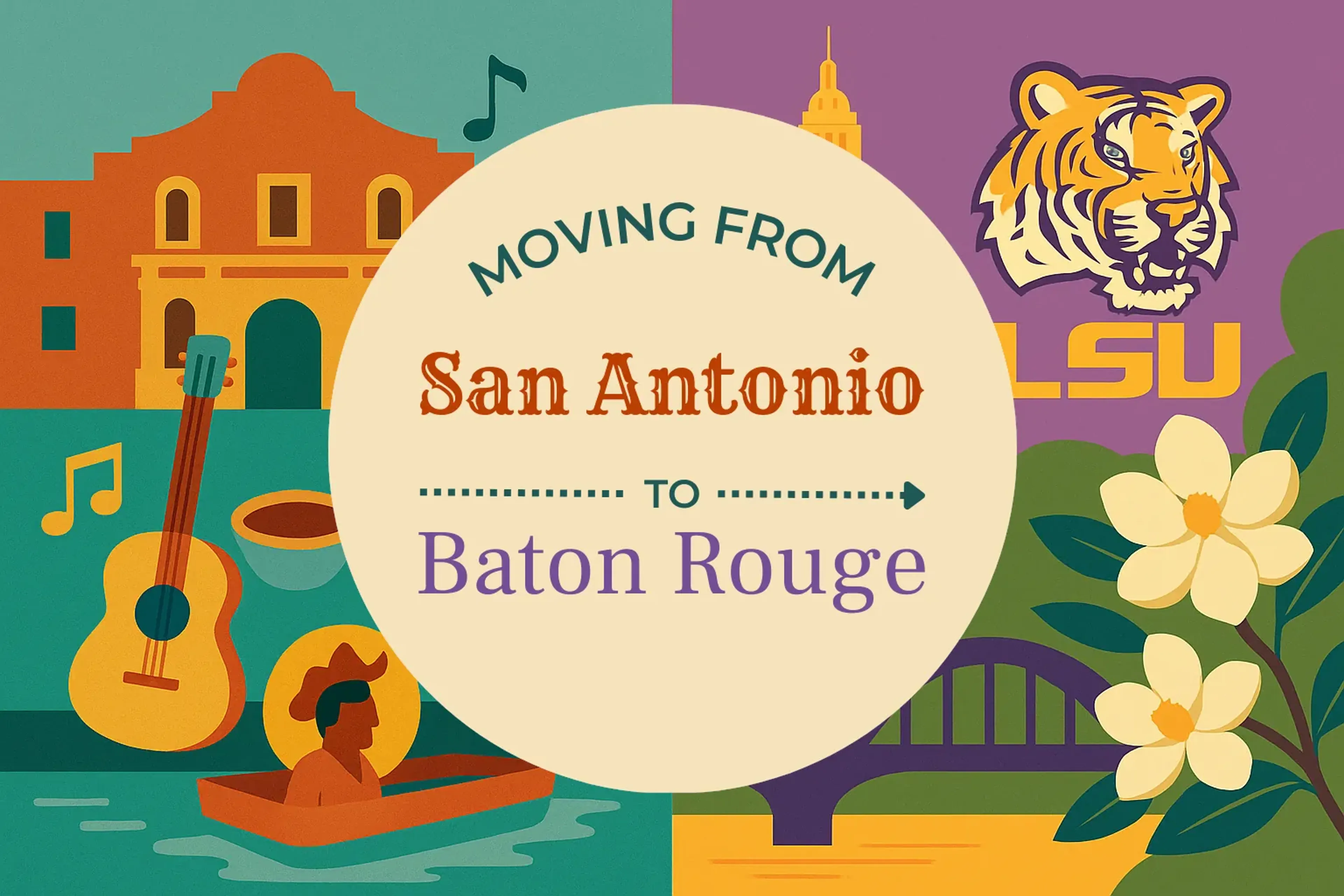 Side-by-side comparison of San Antonio to Baton Rouge moving companies