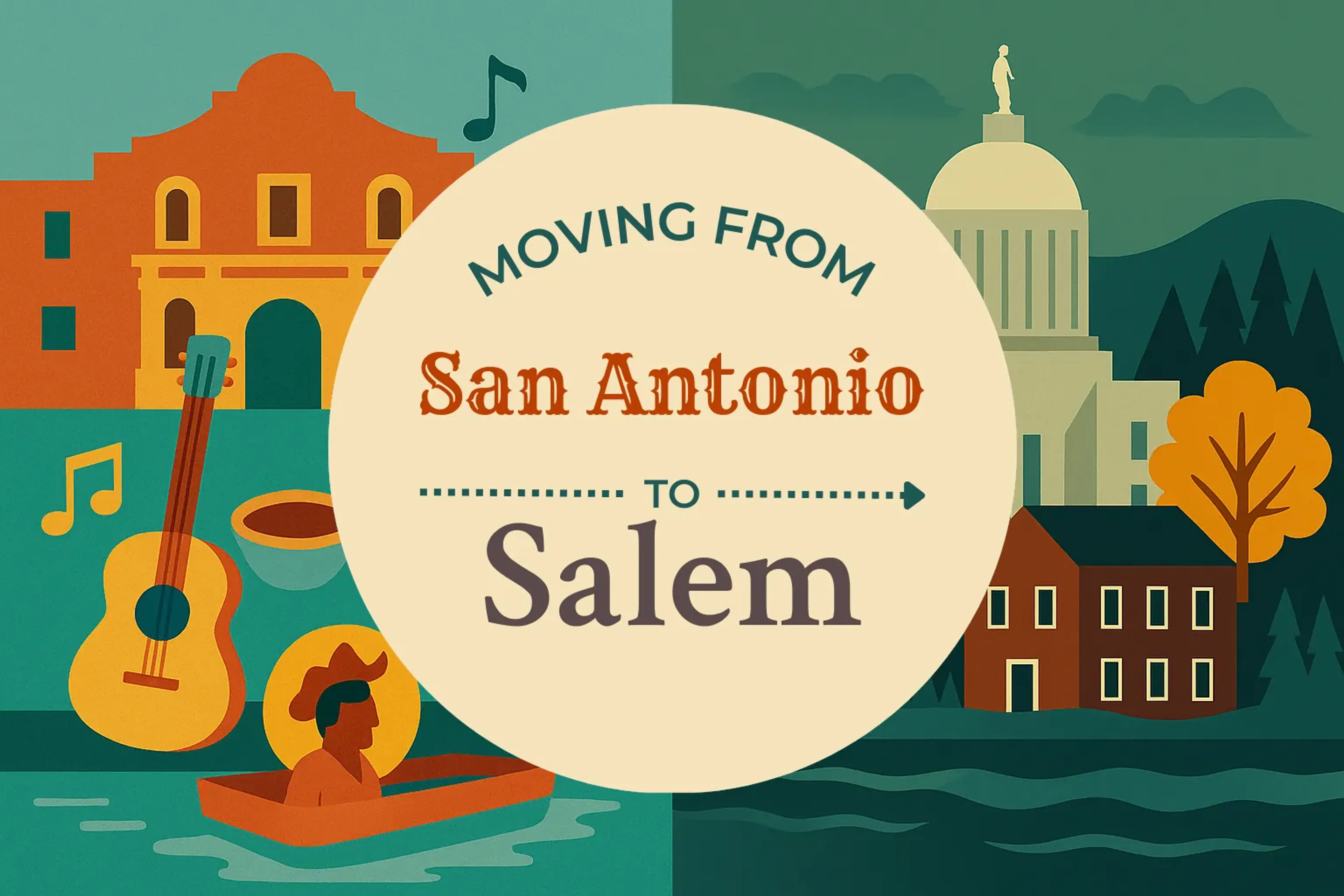 Side-by-side comparison of San Antonio to Salem moving companies