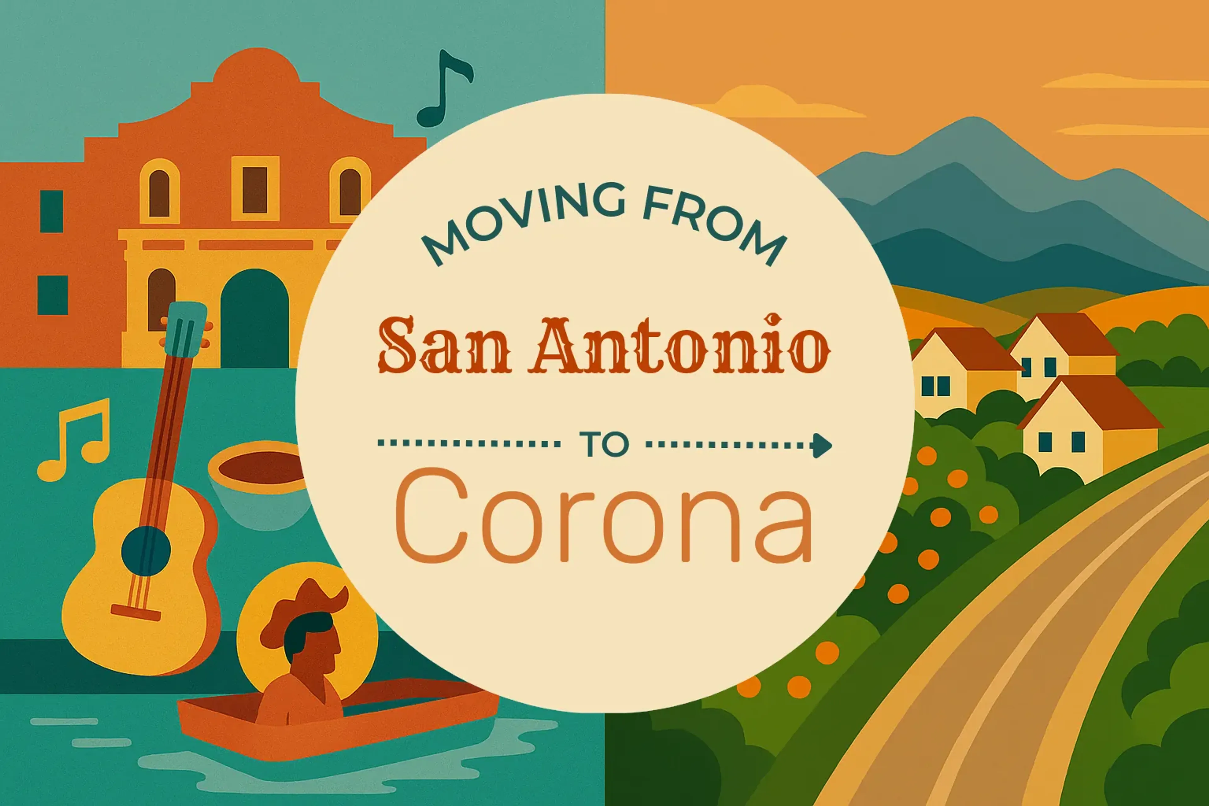 Side-by-side comparison of San Antonio to Corona moving companies