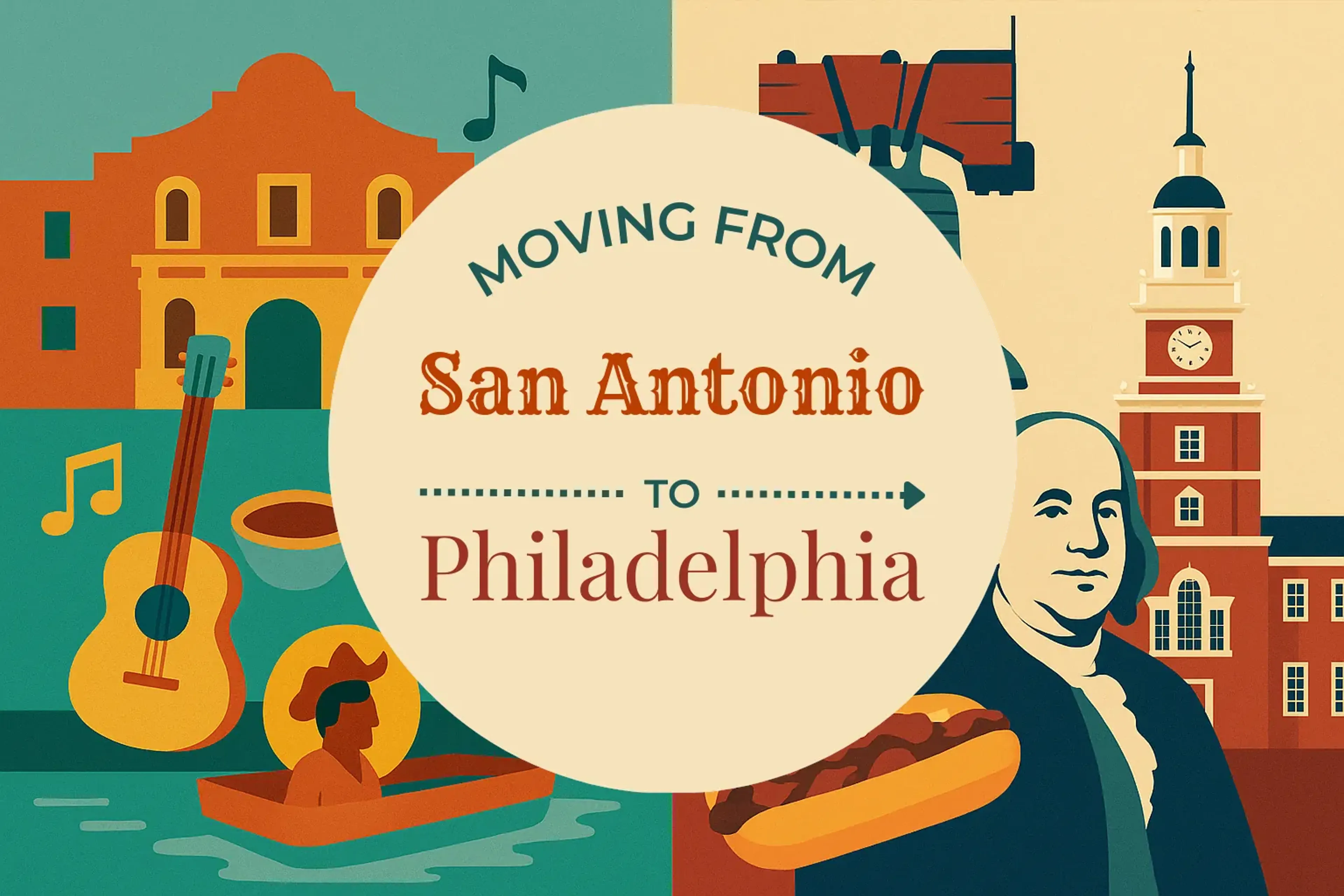 Side-by-side comparison of San Antonio to Philadelphia moving companies