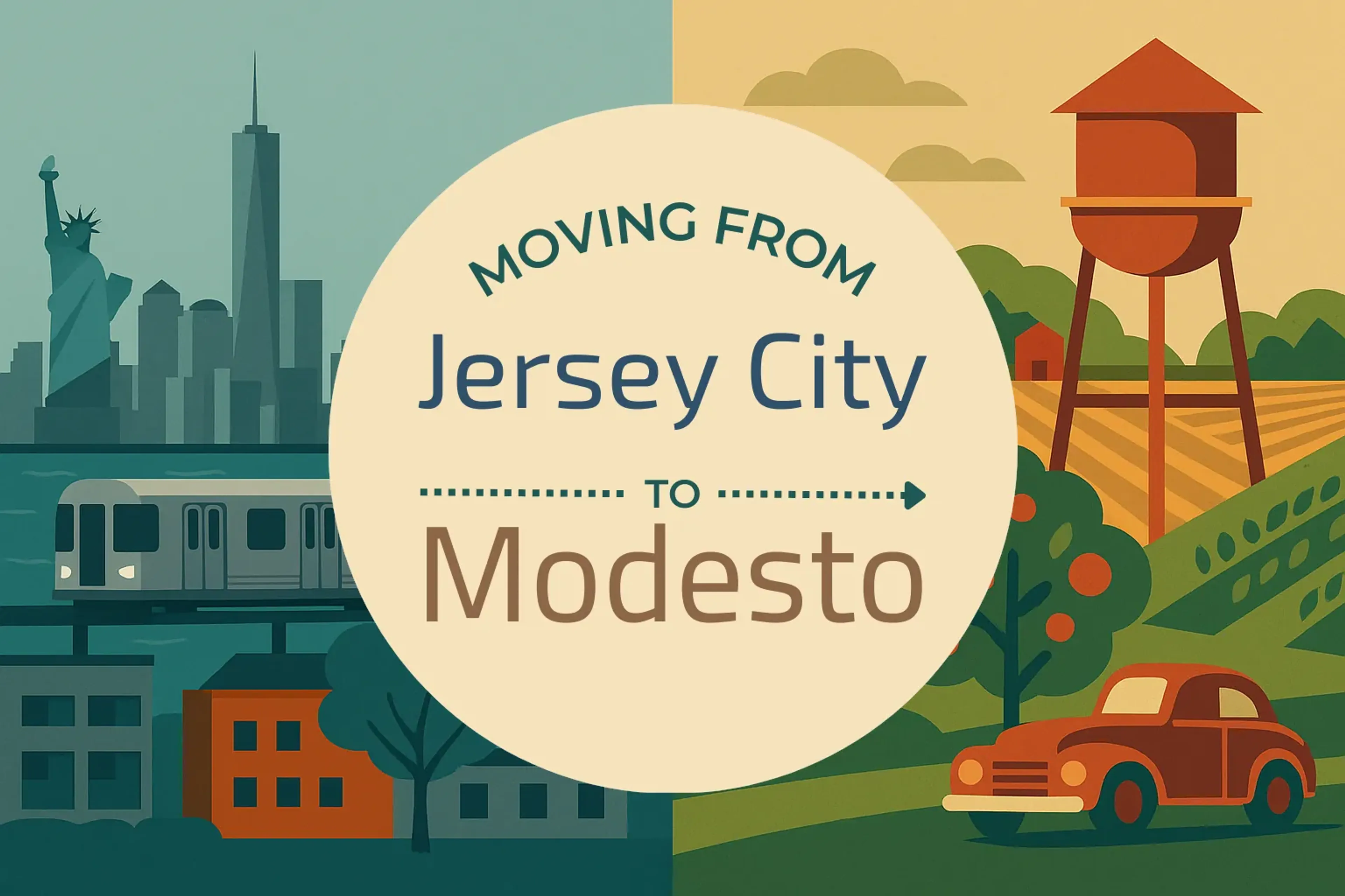 Side-by-side comparison of Jersey City to Modesto moving companies