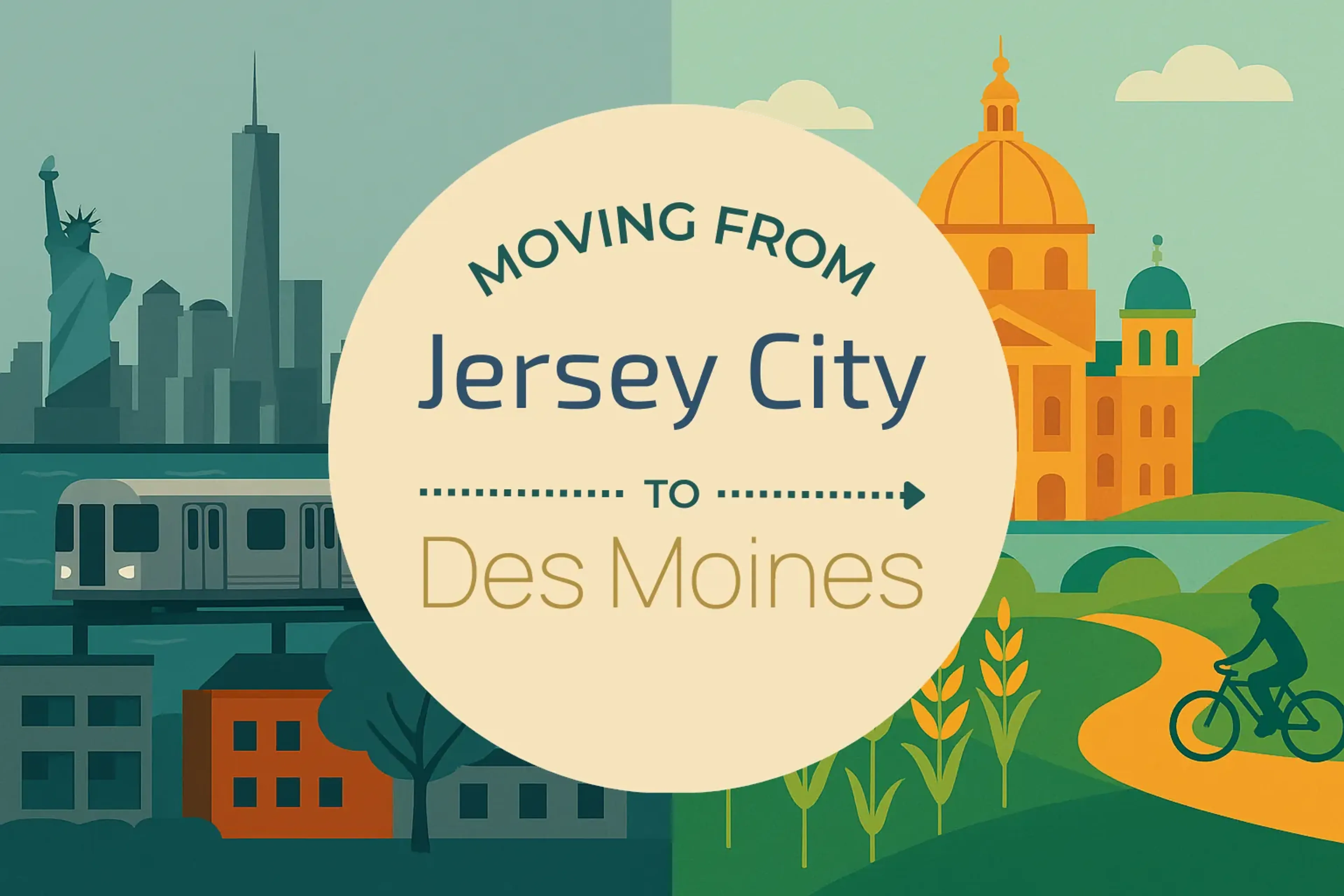 Side-by-side comparison of Jersey City to Des Moines moving companies