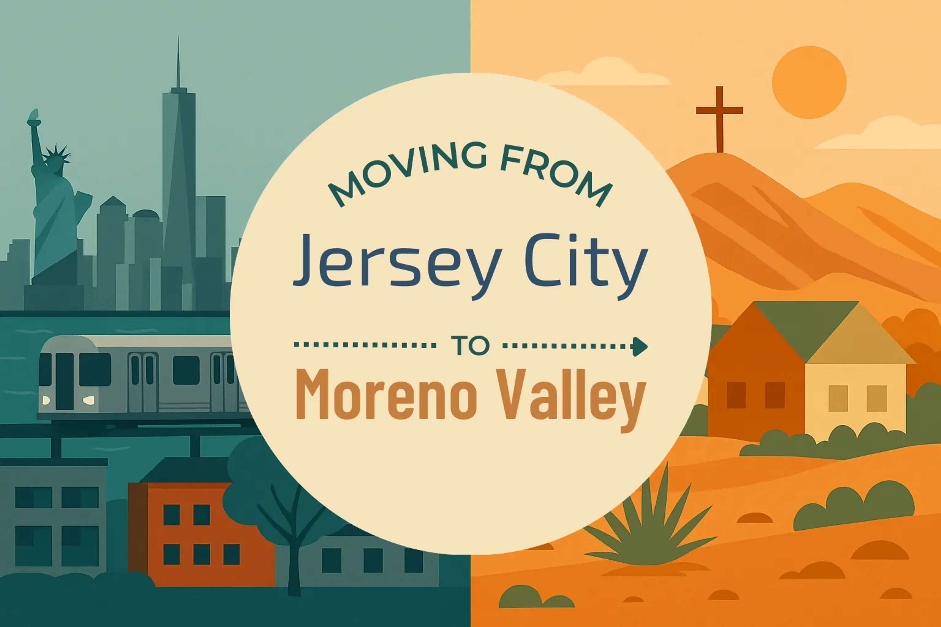 Side-by-side comparison of Jersey City to Moreno Valley moving companies