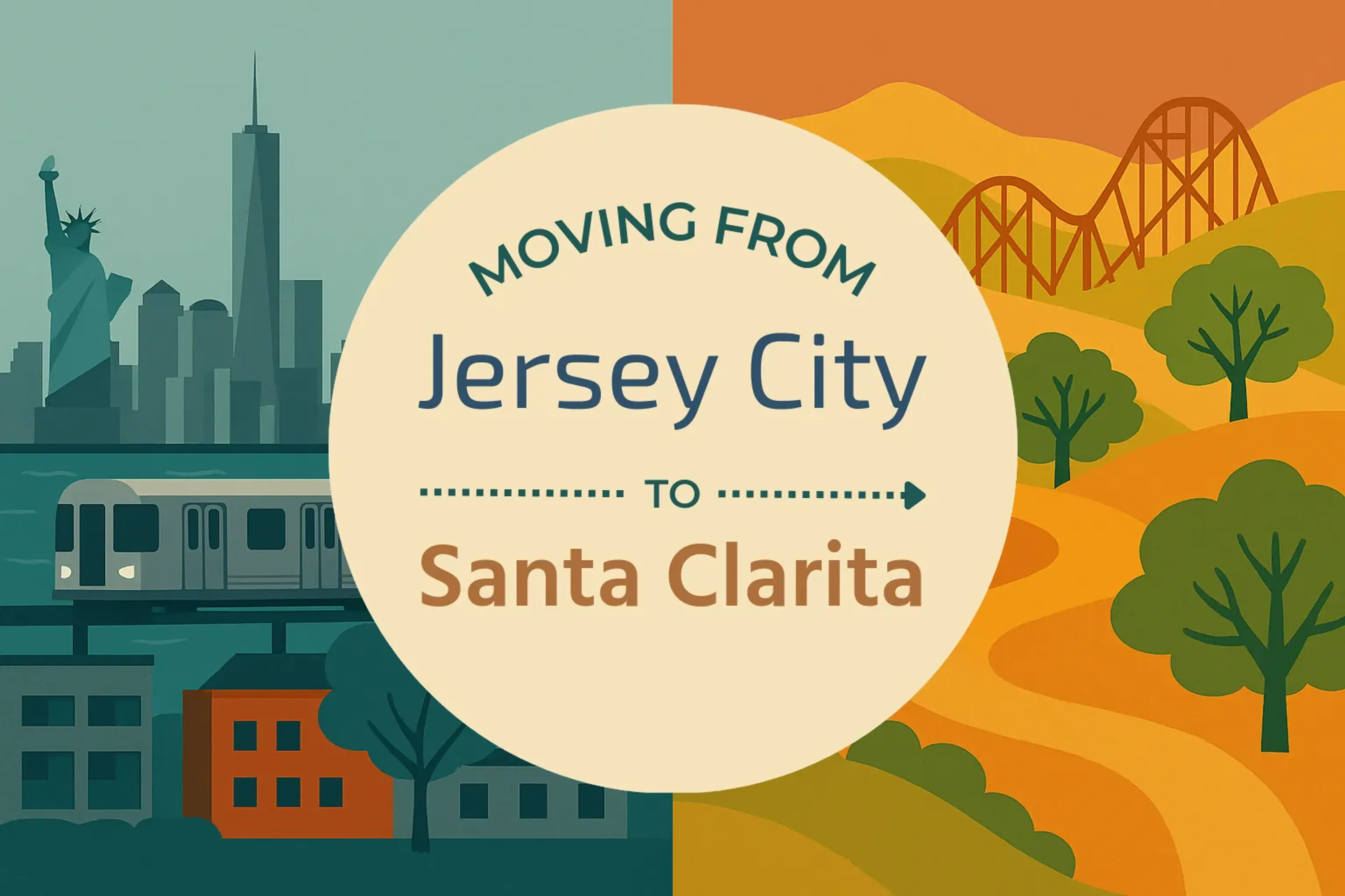 Side-by-side comparison of Jersey City to Santa Clarita moving companies