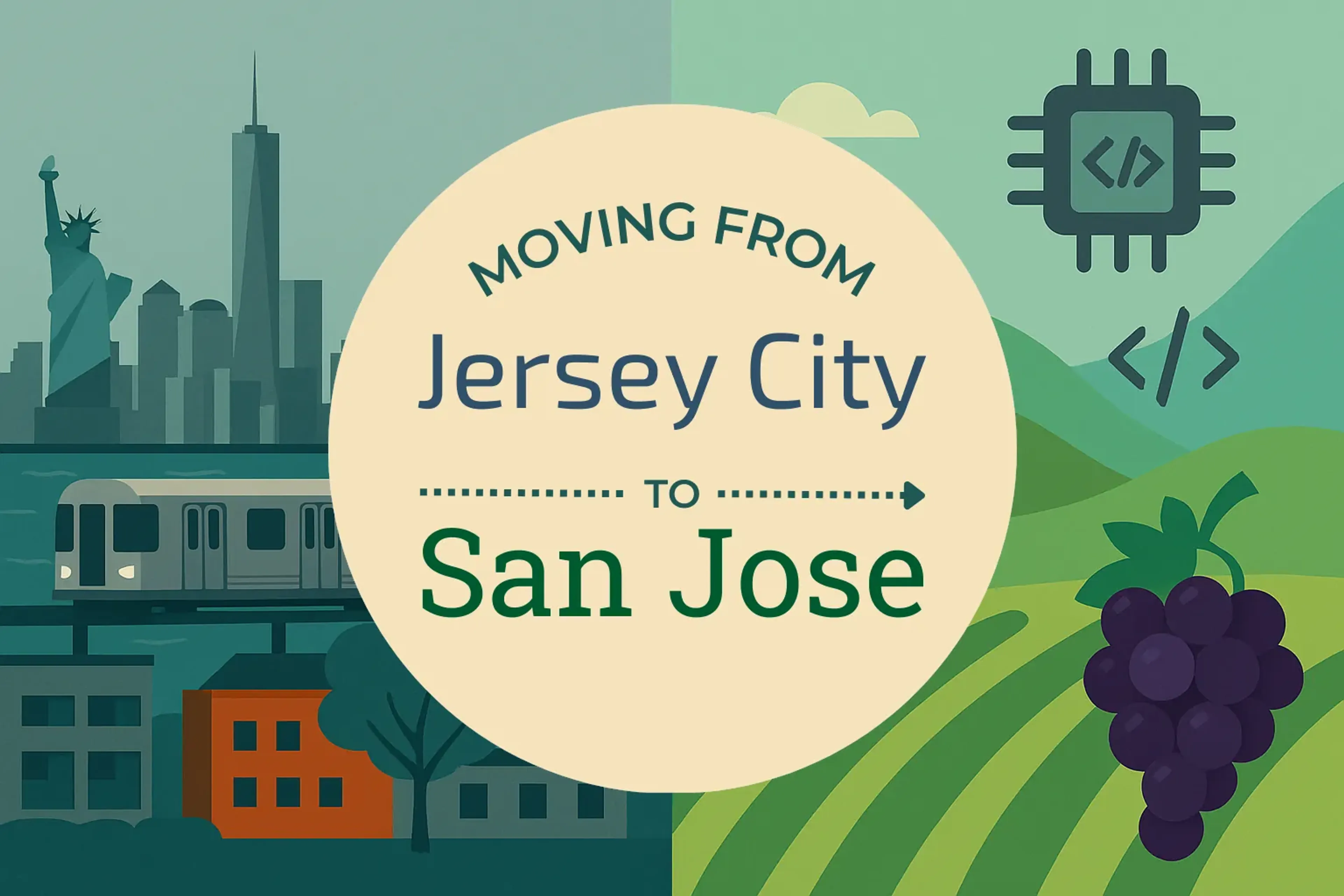 Side-by-side comparison of Jersey City to San Jose moving companies