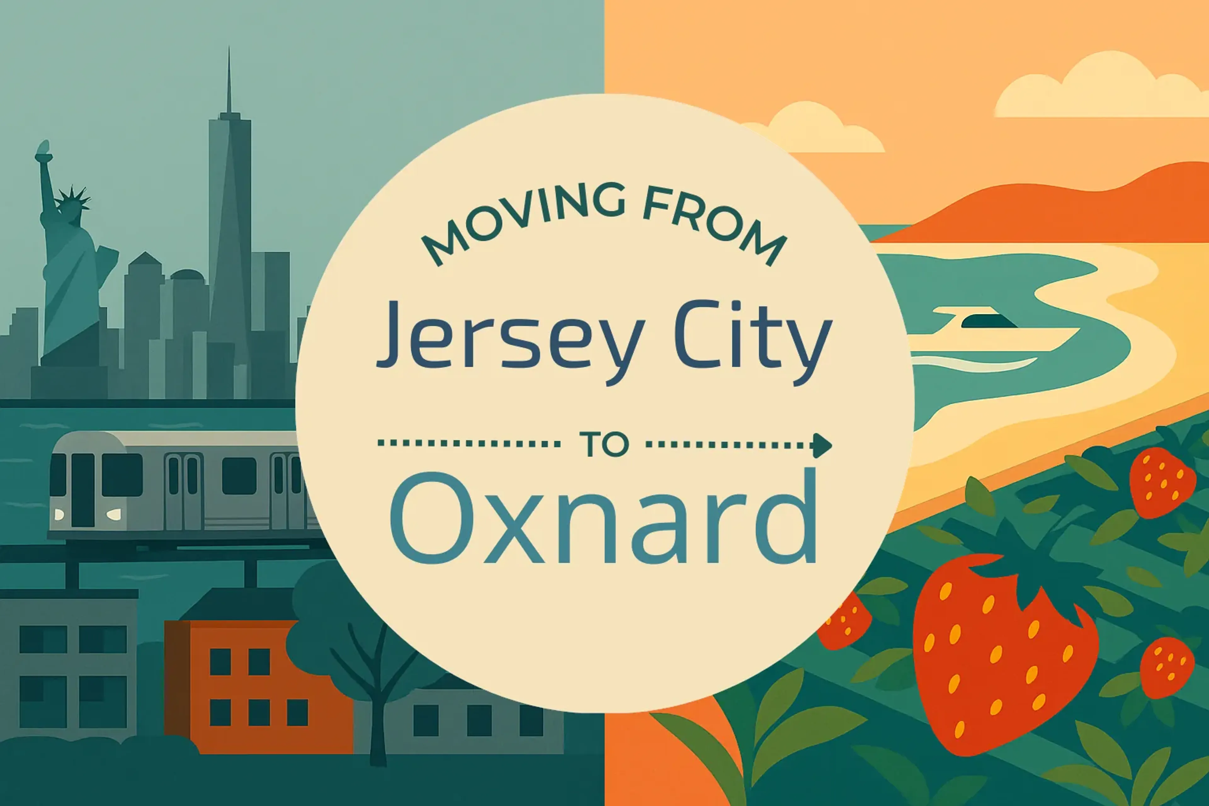 Side-by-side comparison of Jersey City to Oxnard moving companies