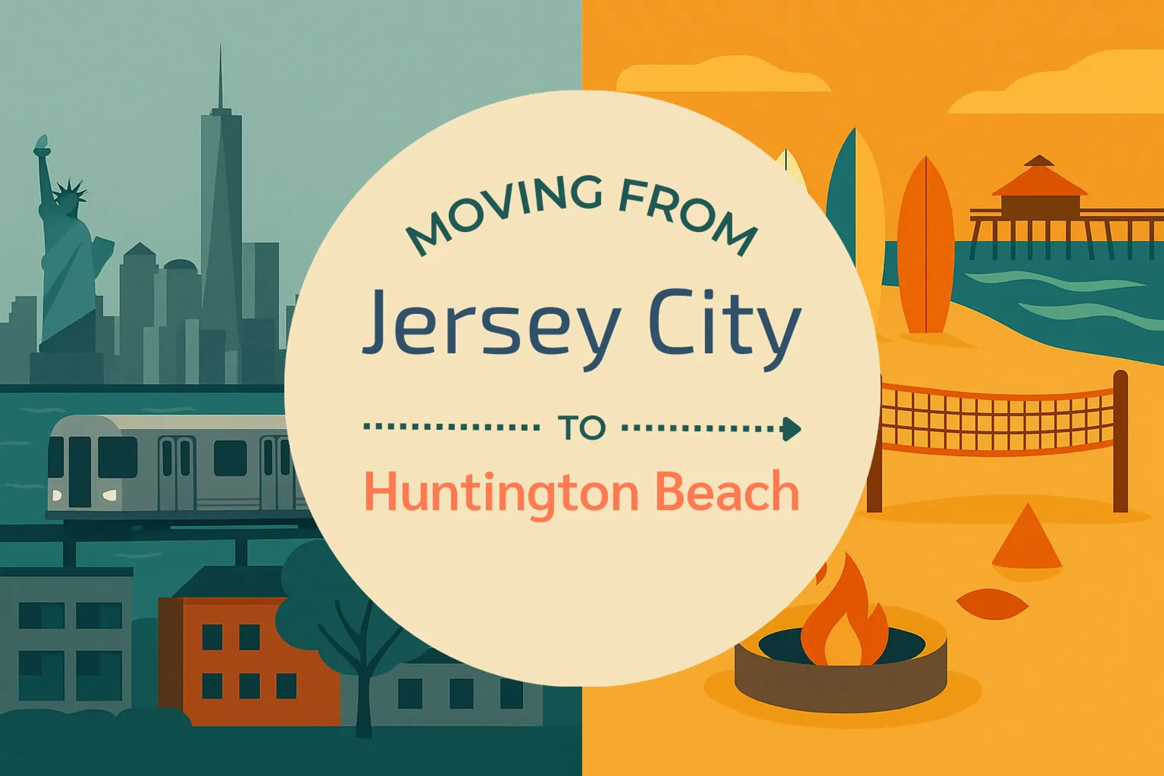 Side-by-side comparison of Jersey City to Huntington Beach moving companies