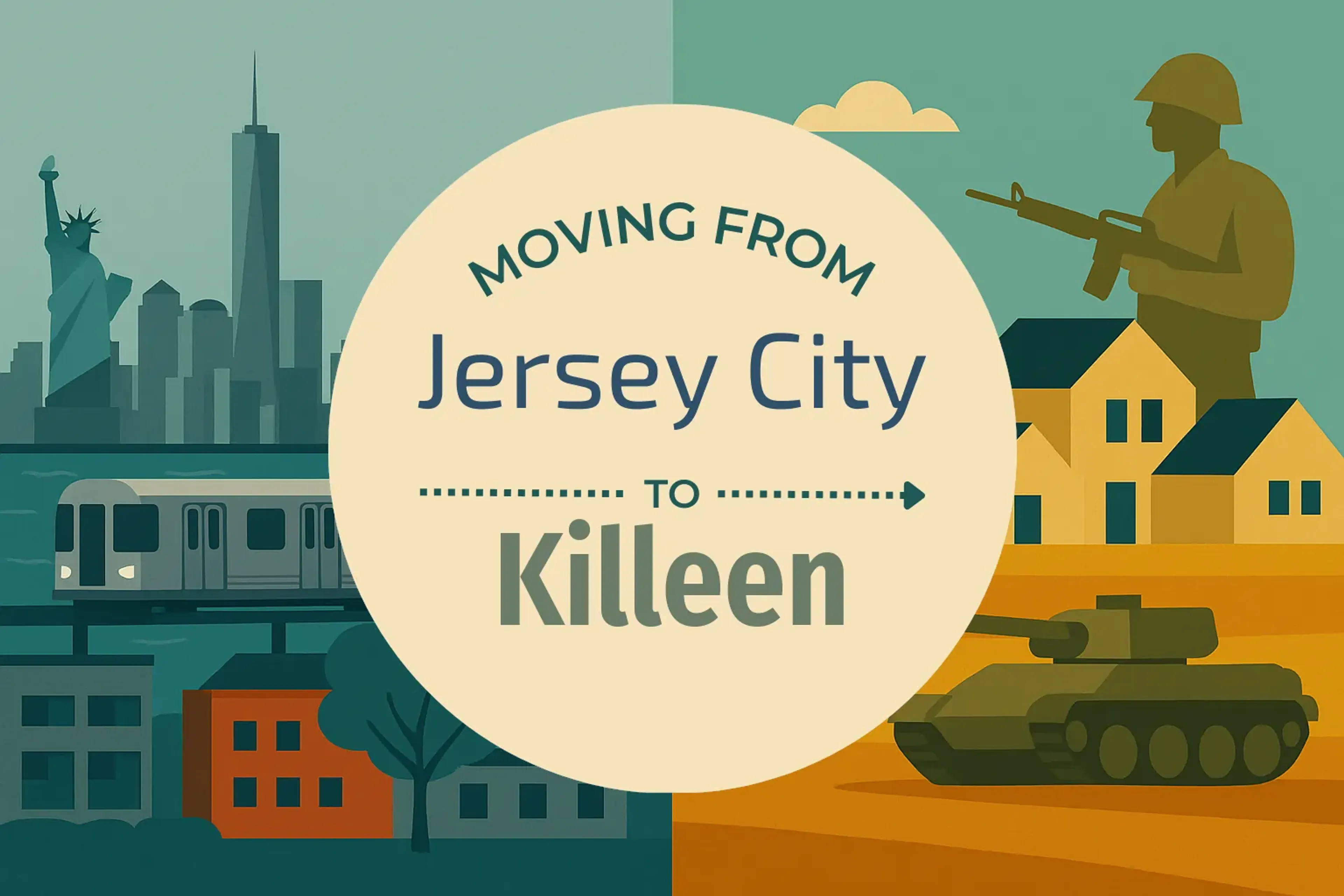 Side-by-side comparison of Jersey City to Killeen moving companies