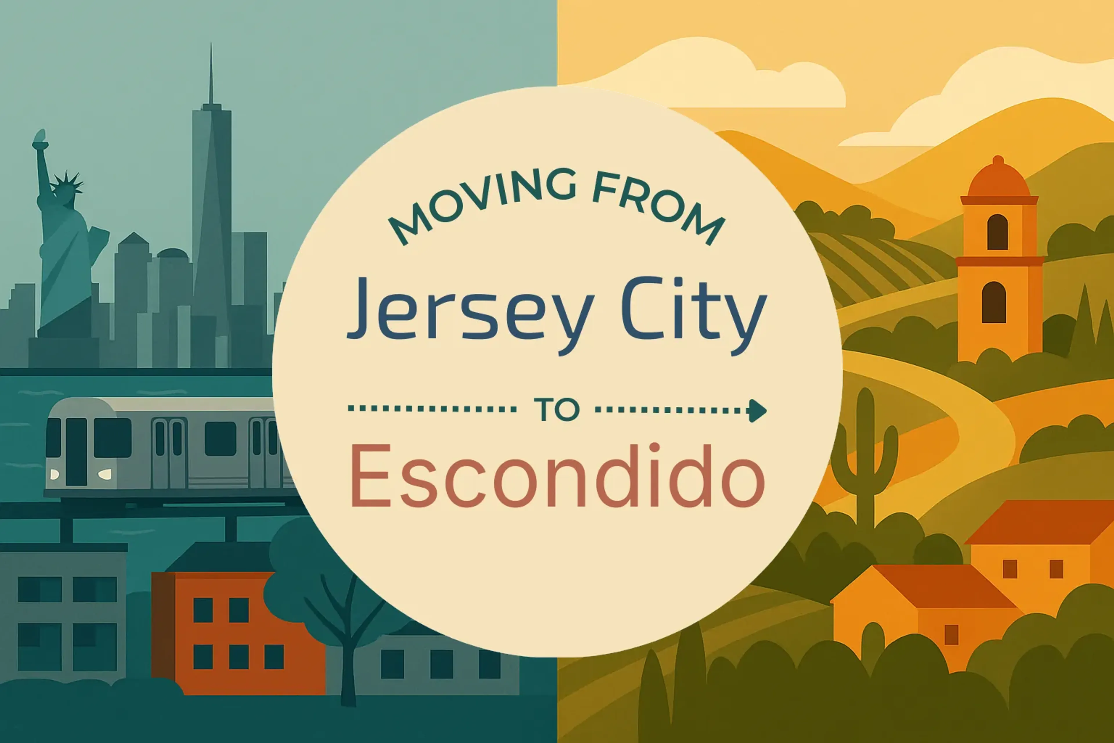 Side-by-side comparison of Jersey City to Escondido moving companies