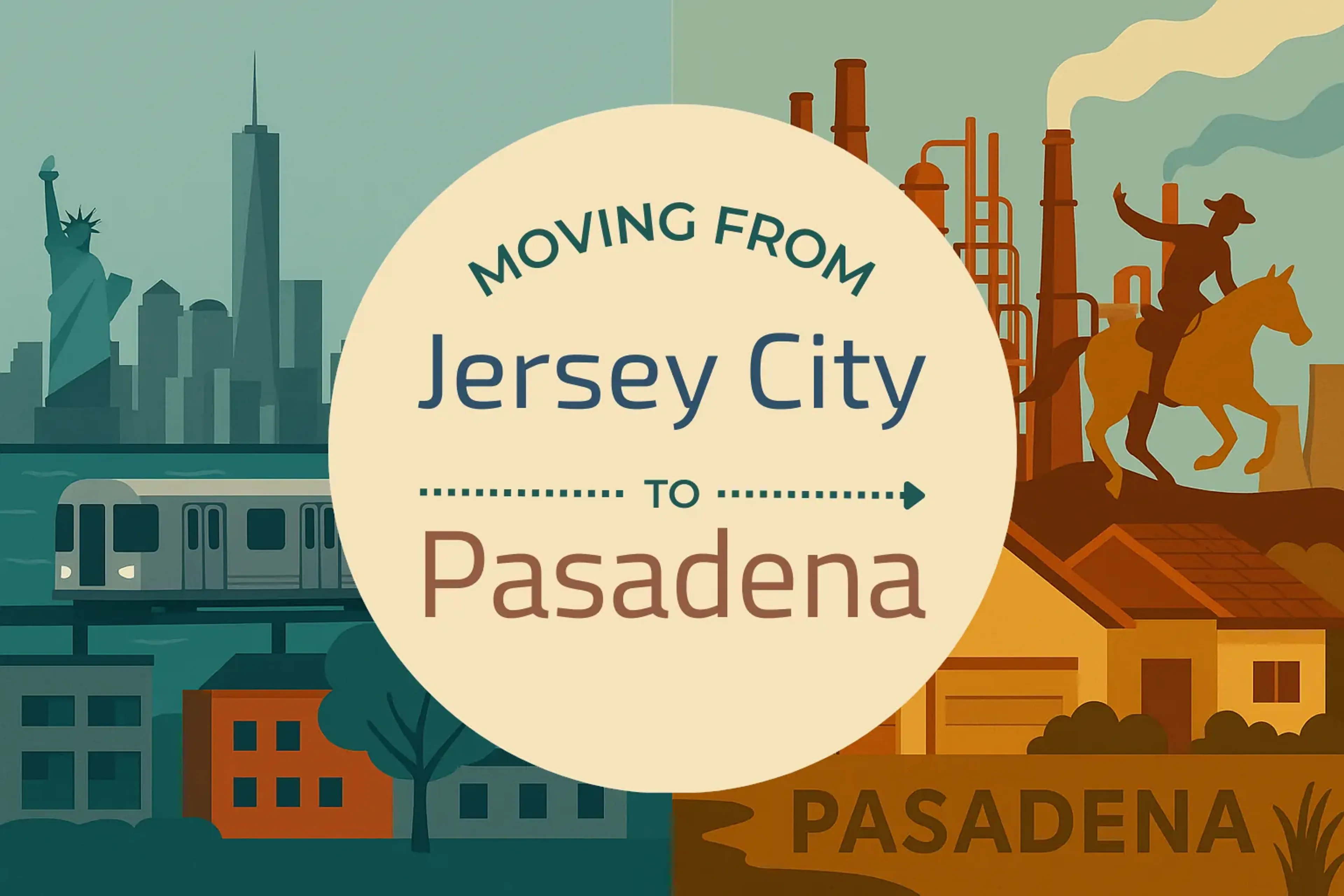Side-by-side comparison of Jersey City to Pasadena moving companies