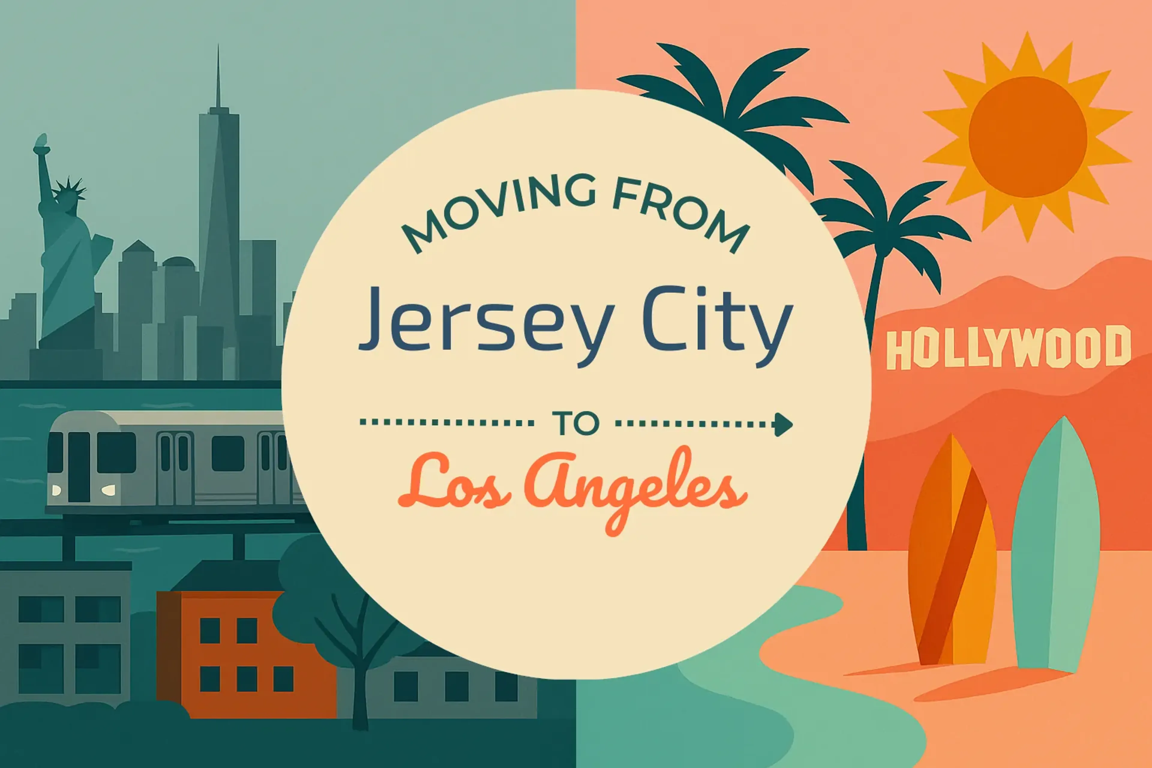 Side-by-side comparison of Jersey City to Los Angeles moving companies