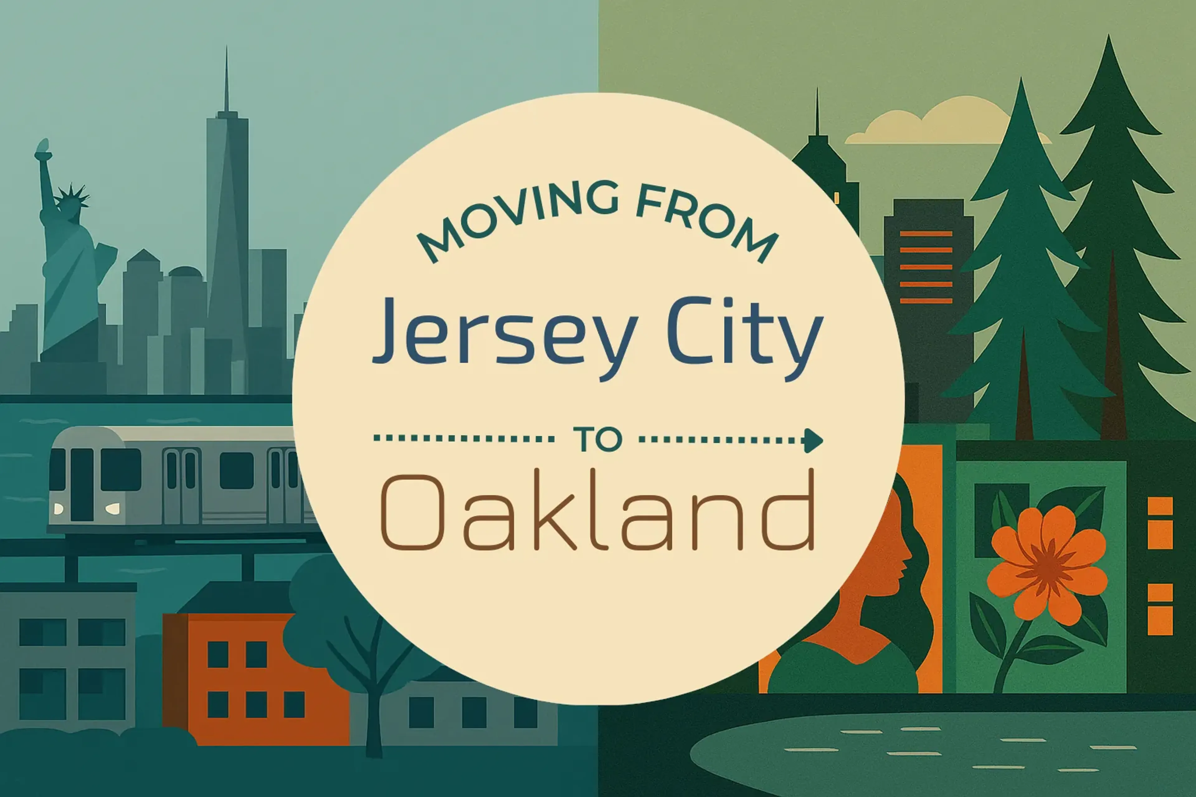 Side-by-side comparison of Jersey City to Oakland moving companies