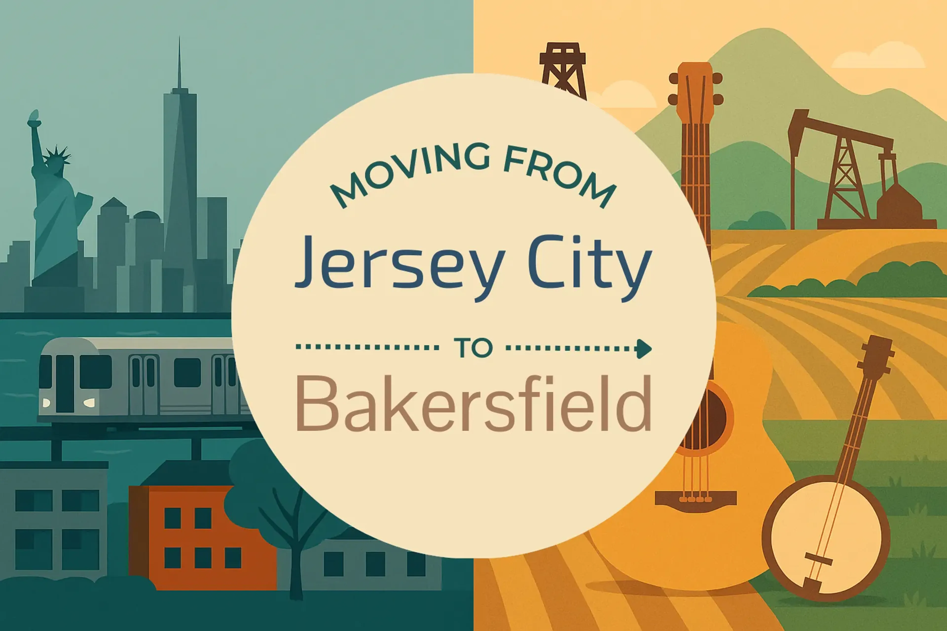 Side-by-side comparison of Jersey City to Bakersfield moving companies