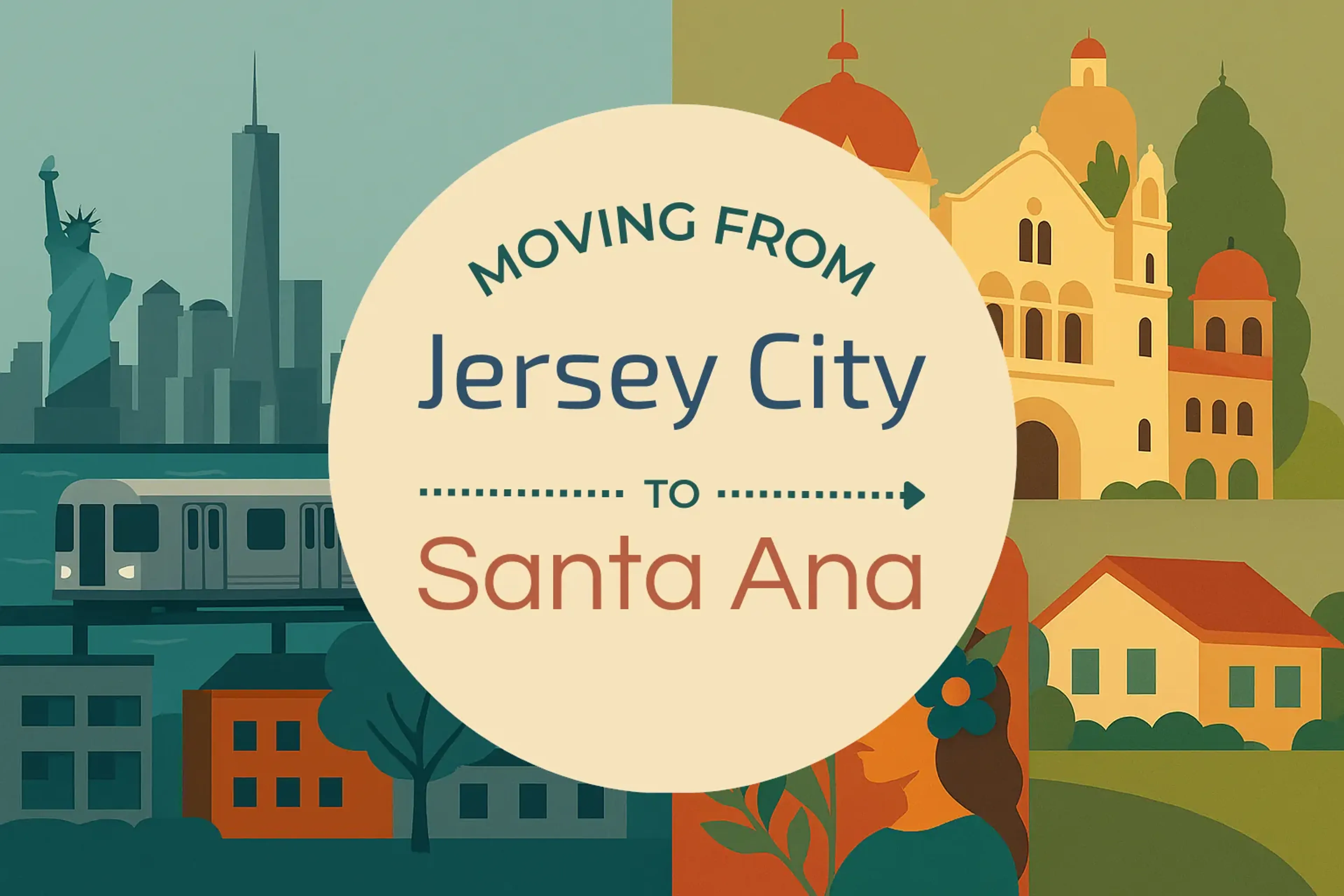 Side-by-side comparison of Jersey City to Santa Ana moving companies