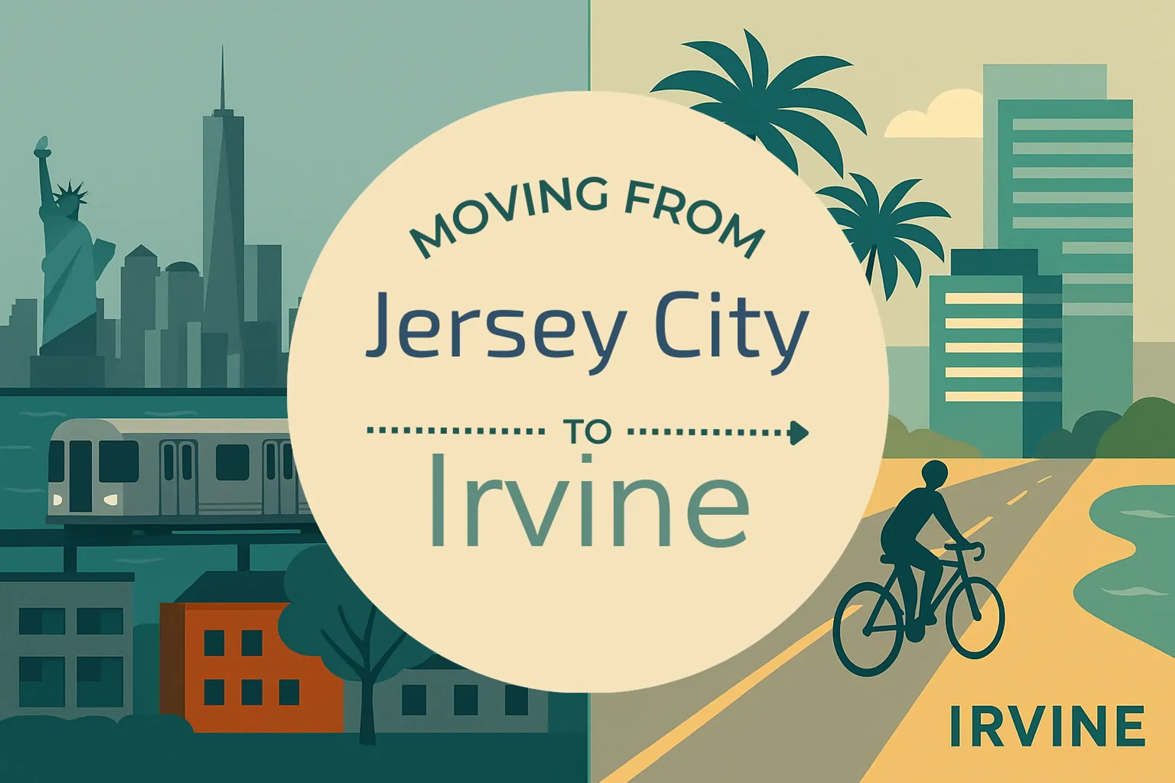 Side-by-side comparison of Jersey City to Irvine moving companies