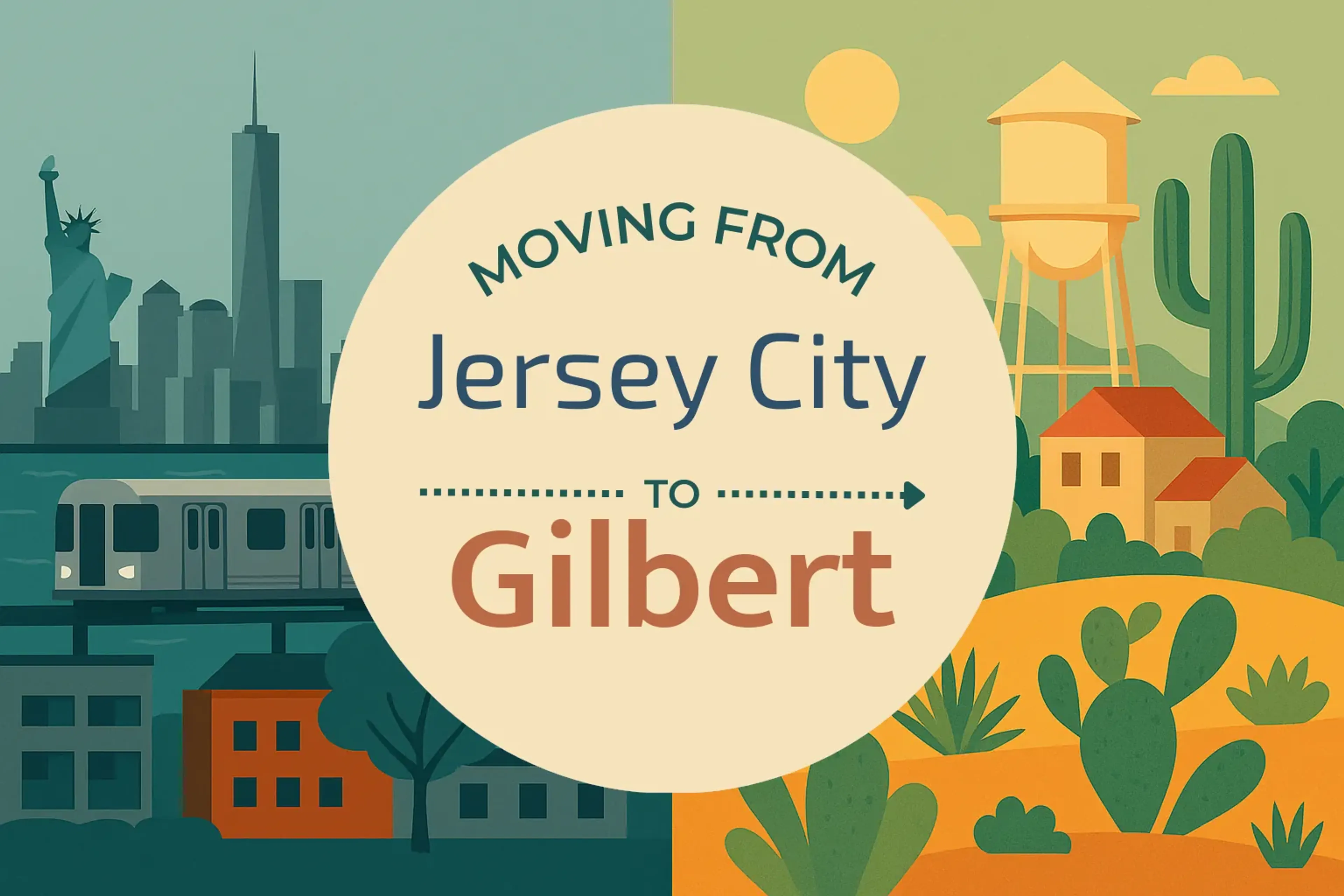 Side-by-side comparison of Jersey City to Gilbert moving companies
