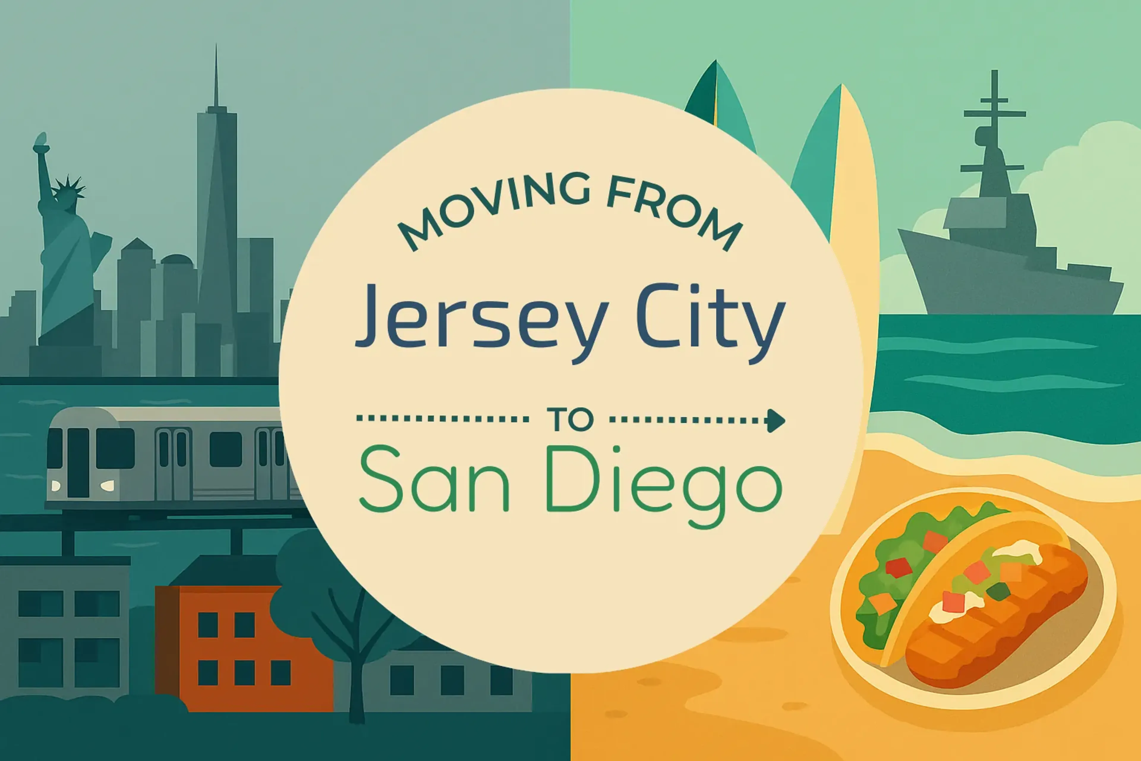 Side-by-side comparison of Jersey City to San Diego moving companies