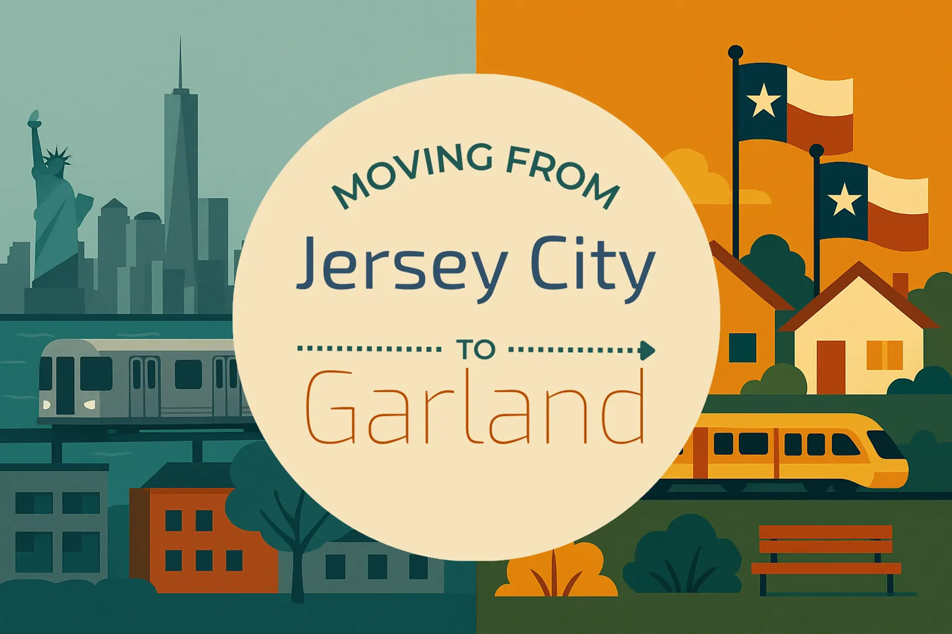 Side-by-side comparison of Jersey City to Garland moving companies