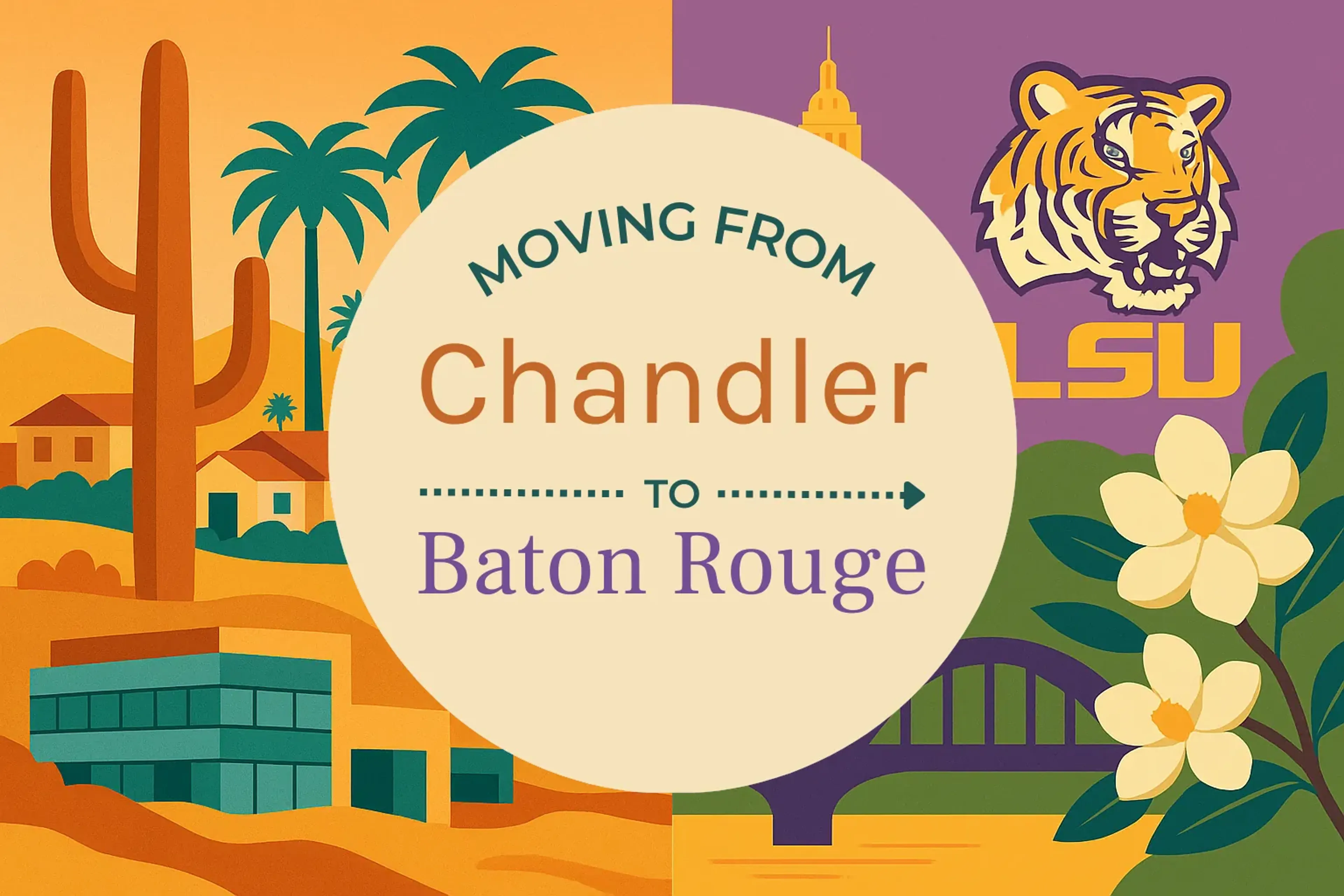 Side-by-side comparison of Chandler to Baton Rouge moving companies