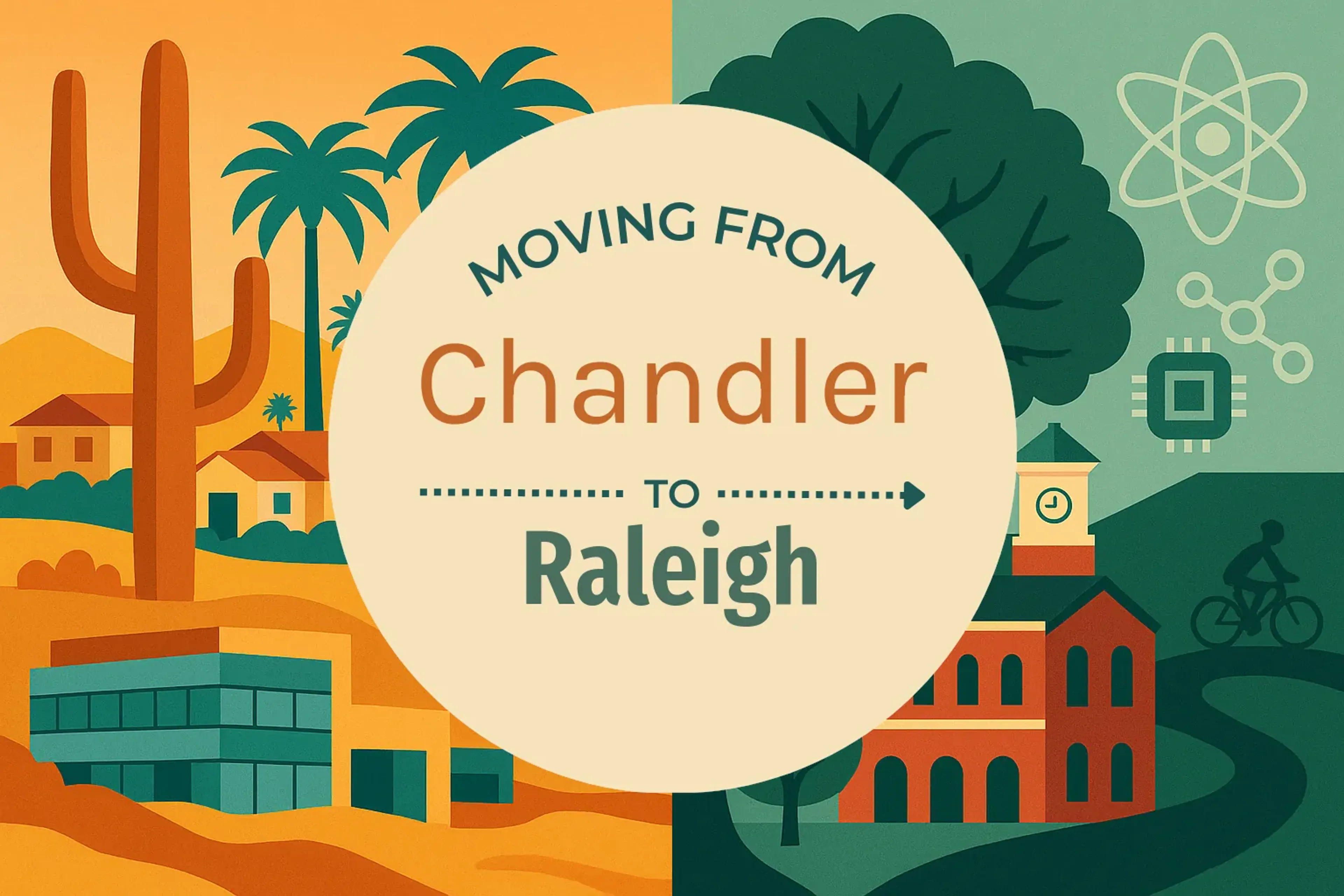 Side-by-side comparison of Chandler to Raleigh moving companies