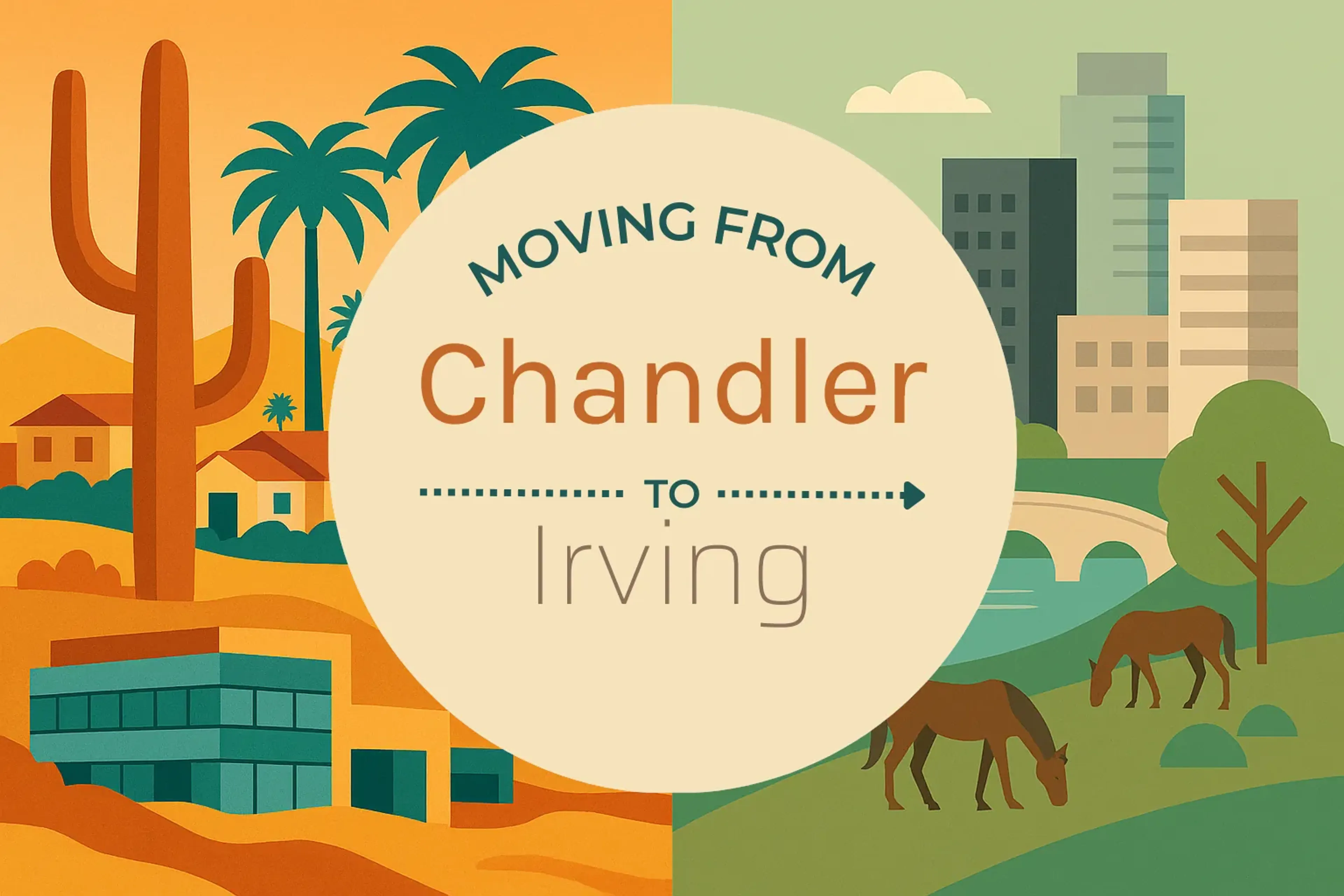Side-by-side comparison of Chandler to Irving moving companies