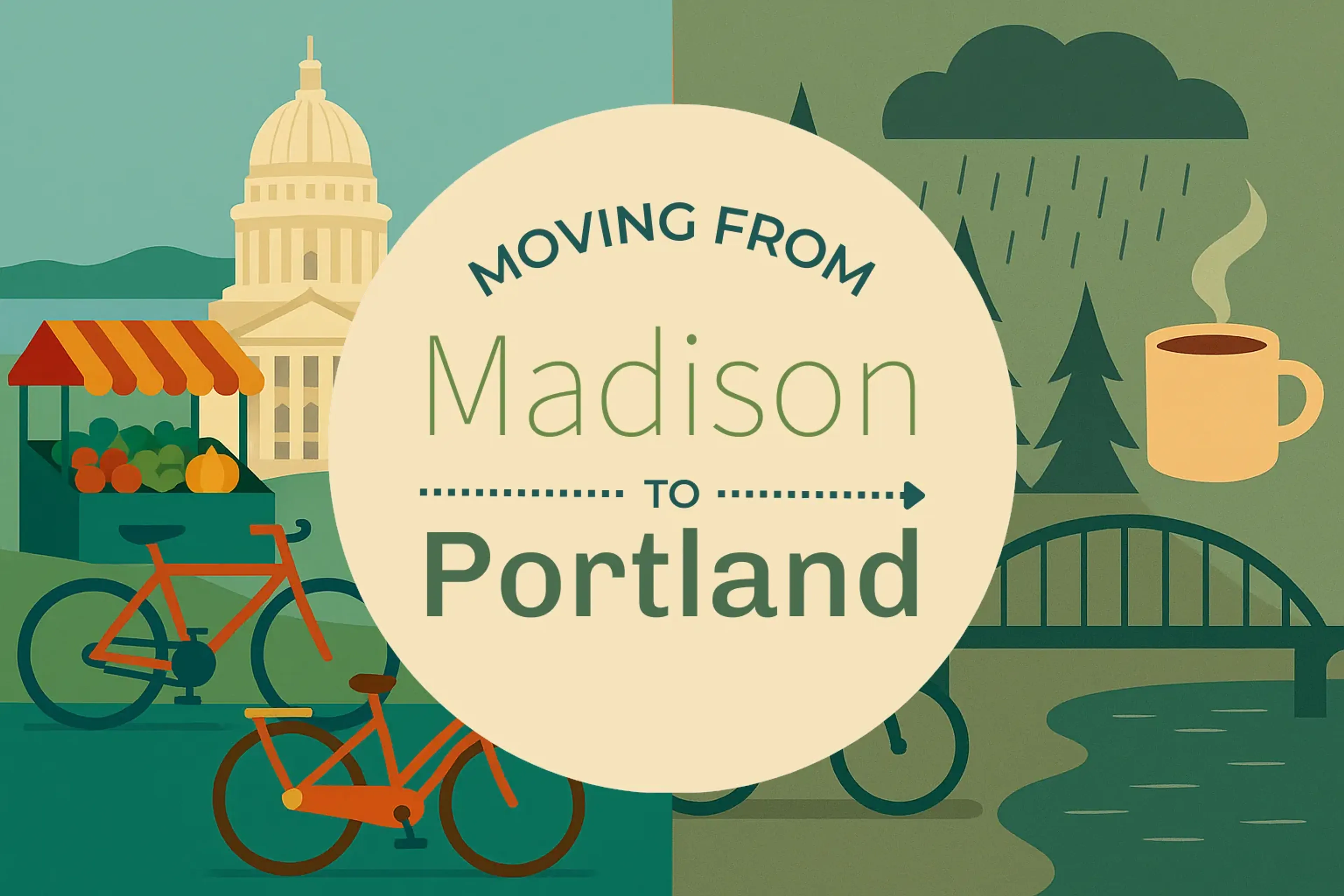 Side-by-side comparison of Madison to Portland moving companies