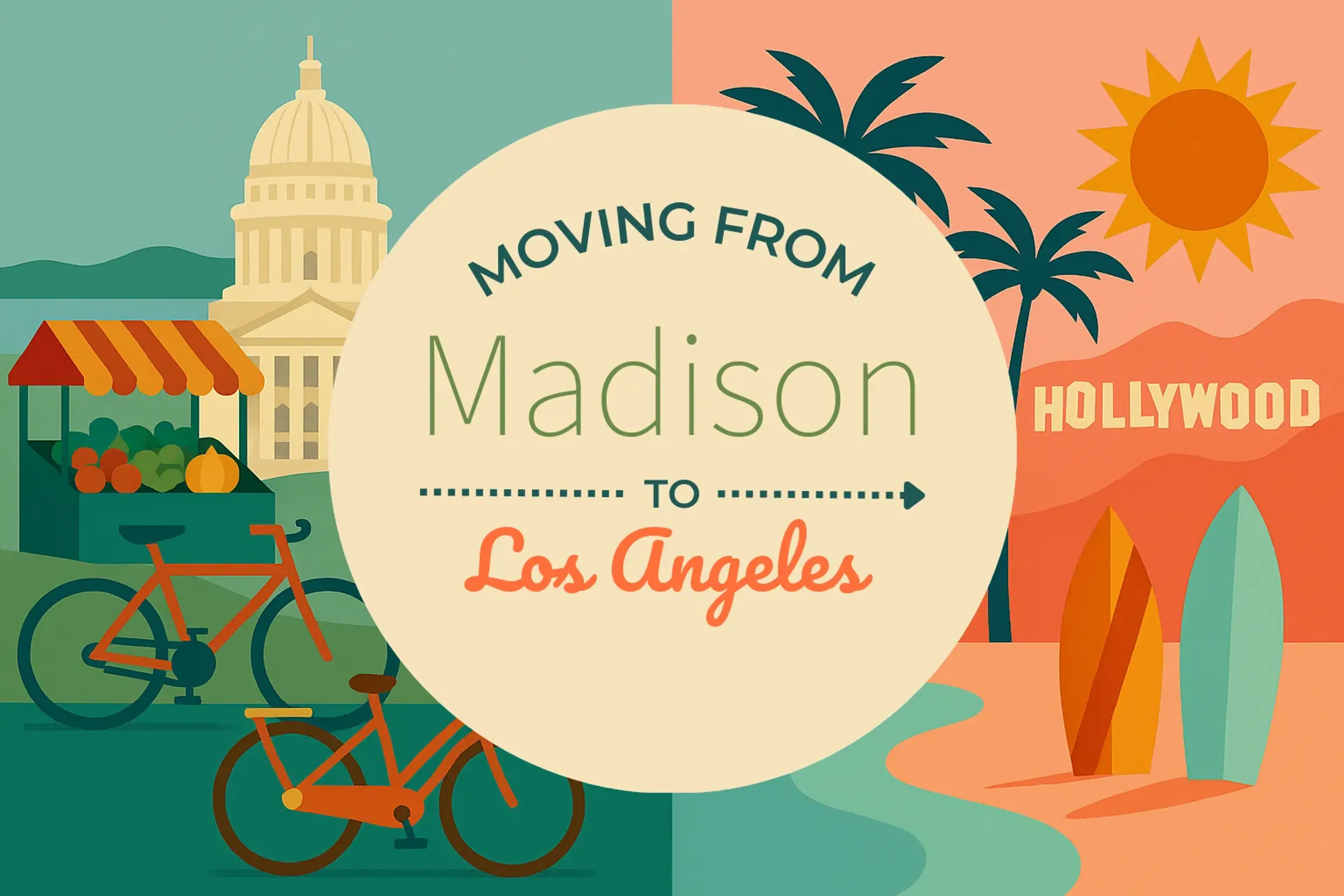 Side-by-side comparison of Madison to Los Angeles moving companies