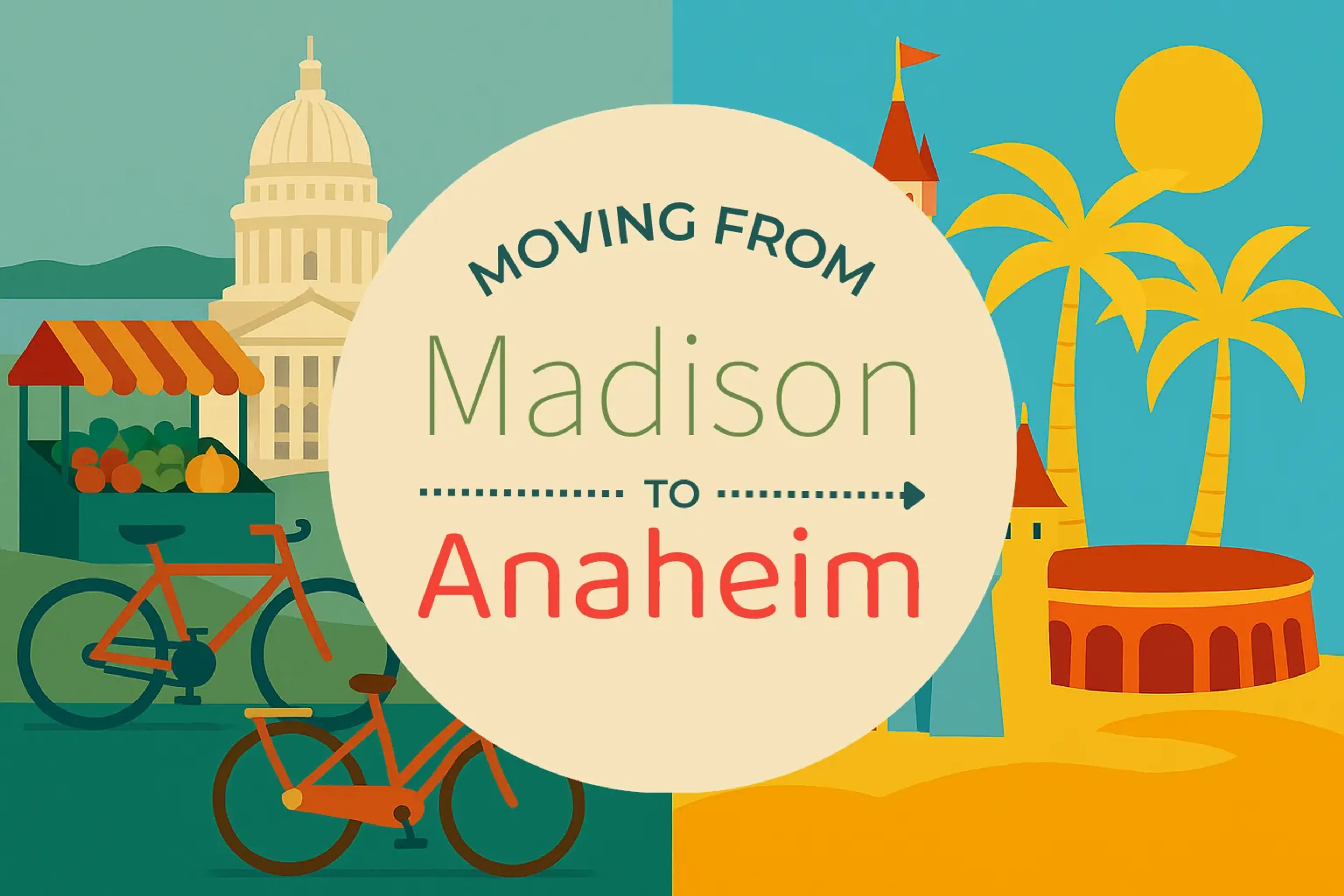 Side-by-side comparison of Madison to Anaheim moving companies