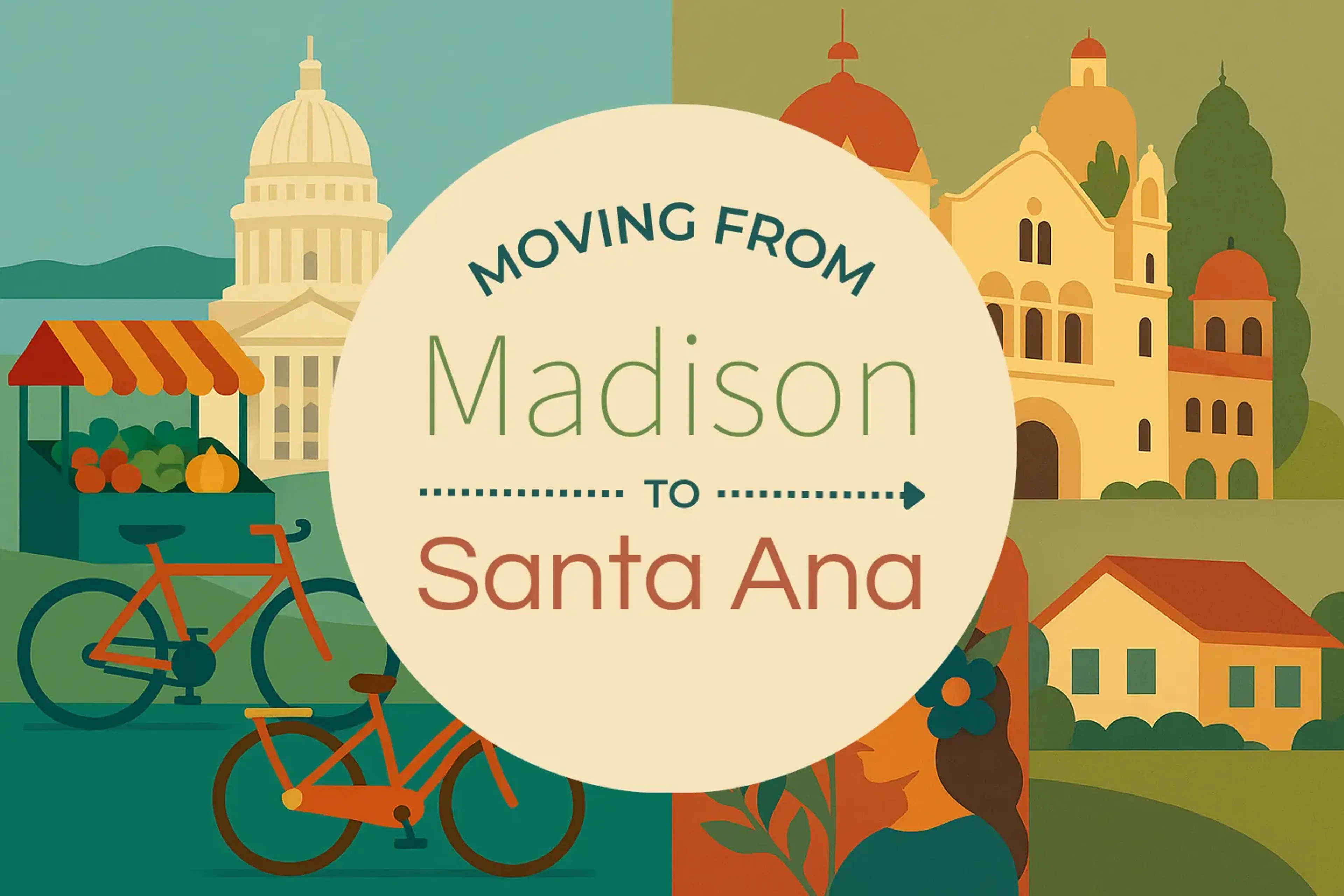 Side-by-side comparison of Madison to Santa Ana moving companies
