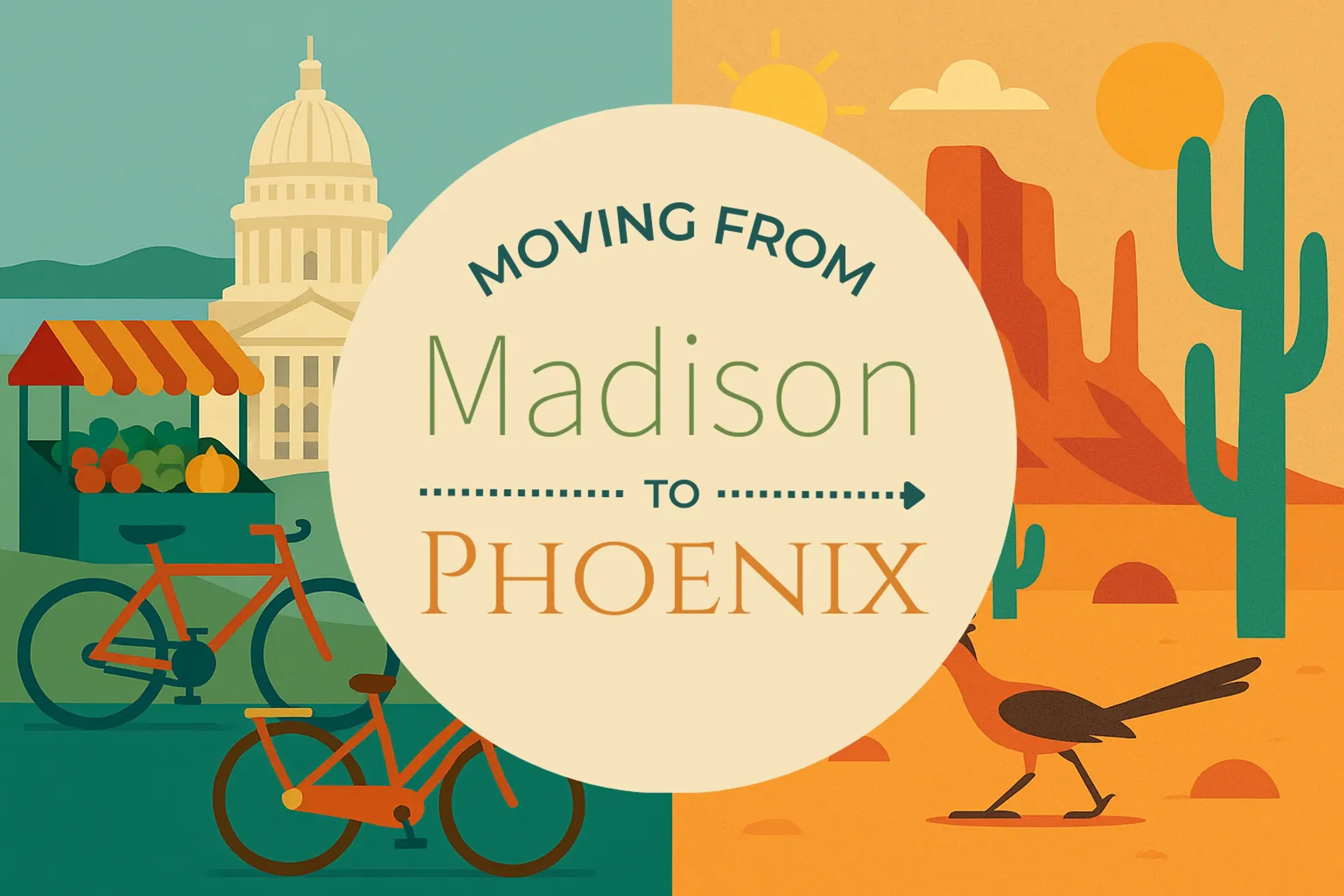 Side-by-side comparison of Madison to Phoenix moving companies