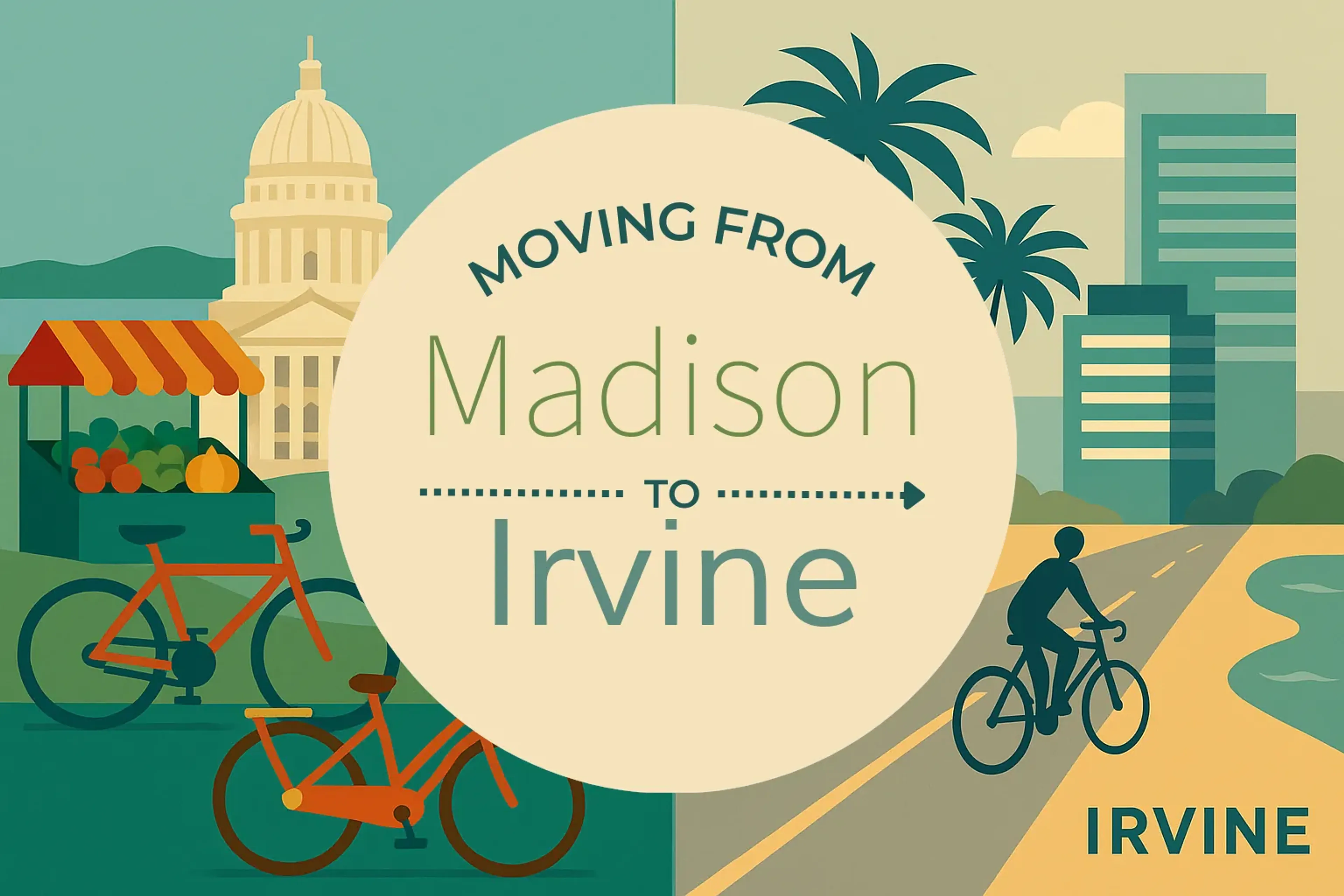 Side-by-side comparison of Madison to Irvine moving companies
