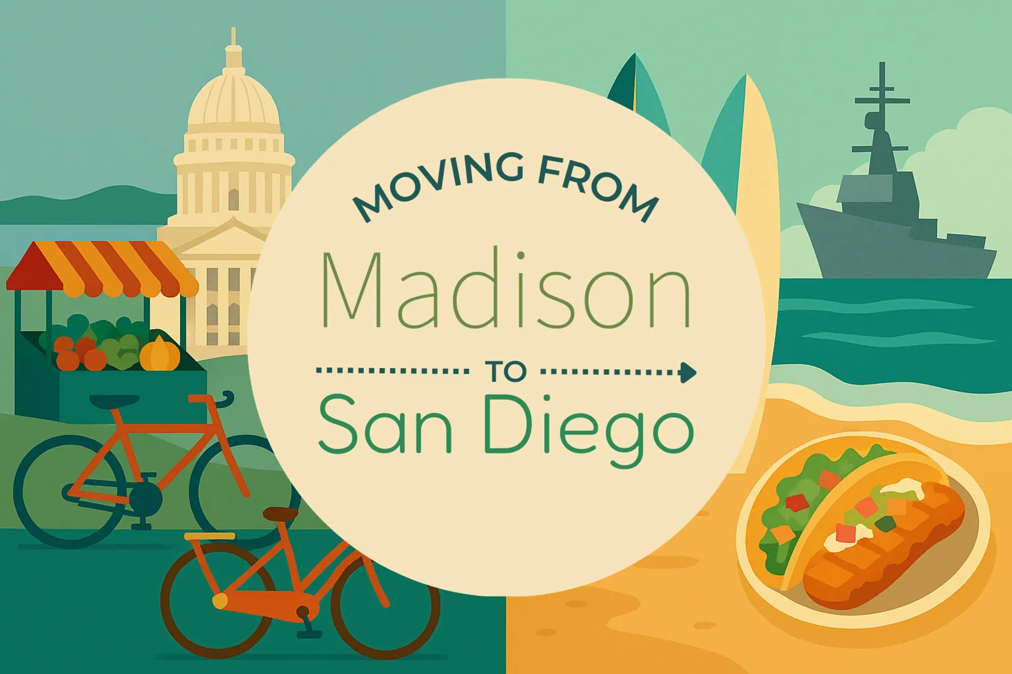 Side-by-side comparison of Madison to San Diego moving companies