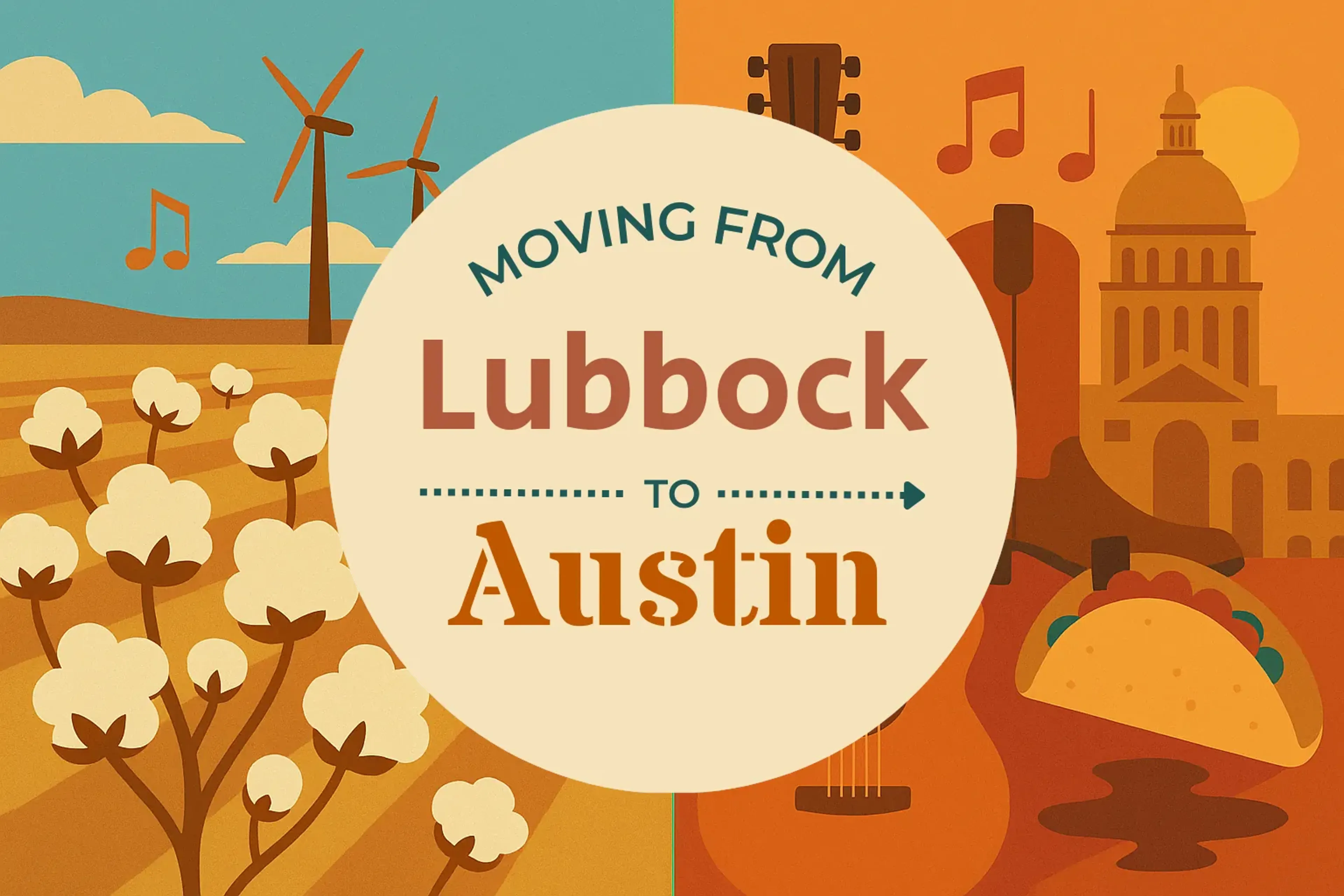 Side-by-side comparison of Lubbock to Austin moving companies