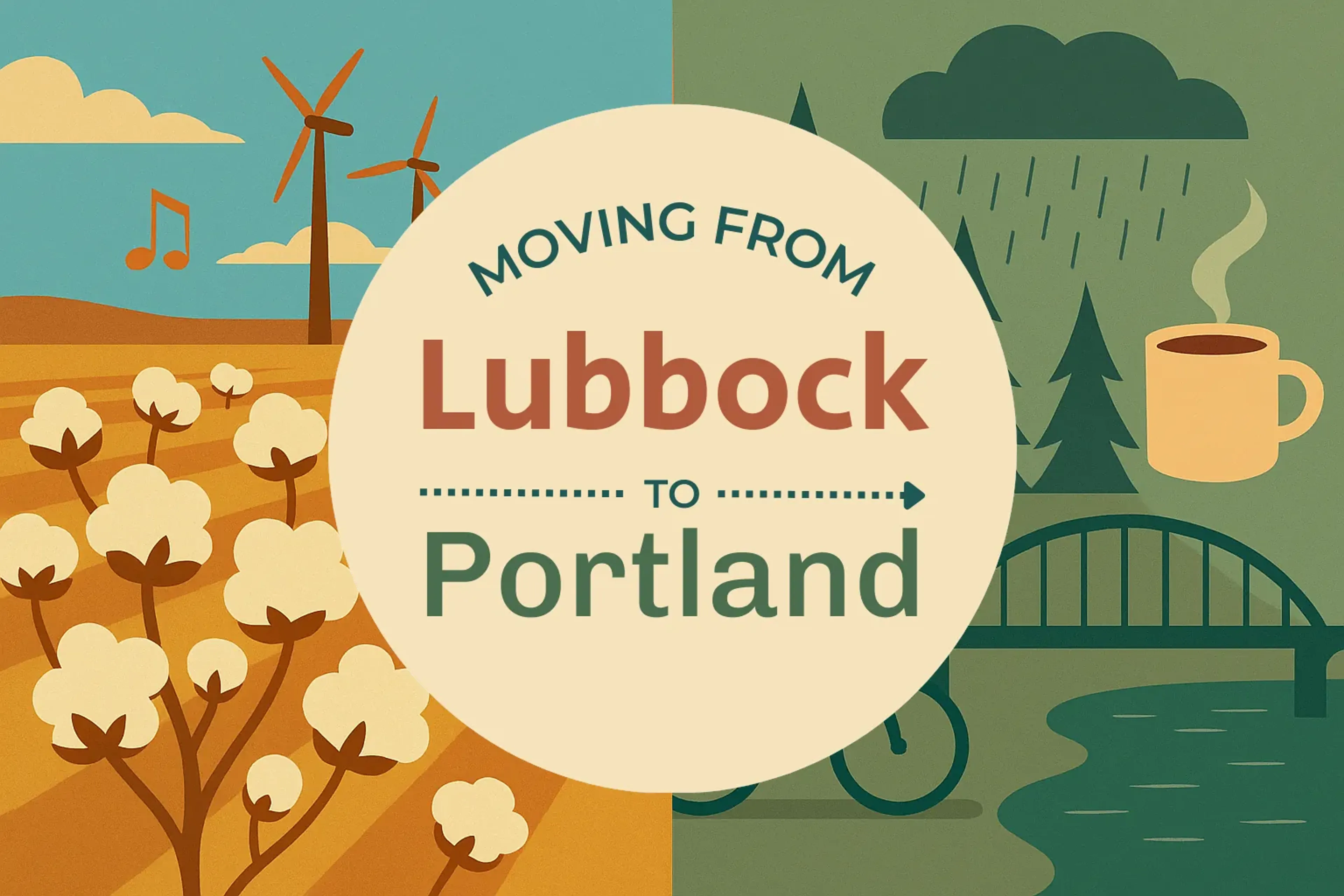 Side-by-side comparison of Lubbock to Portland moving companies