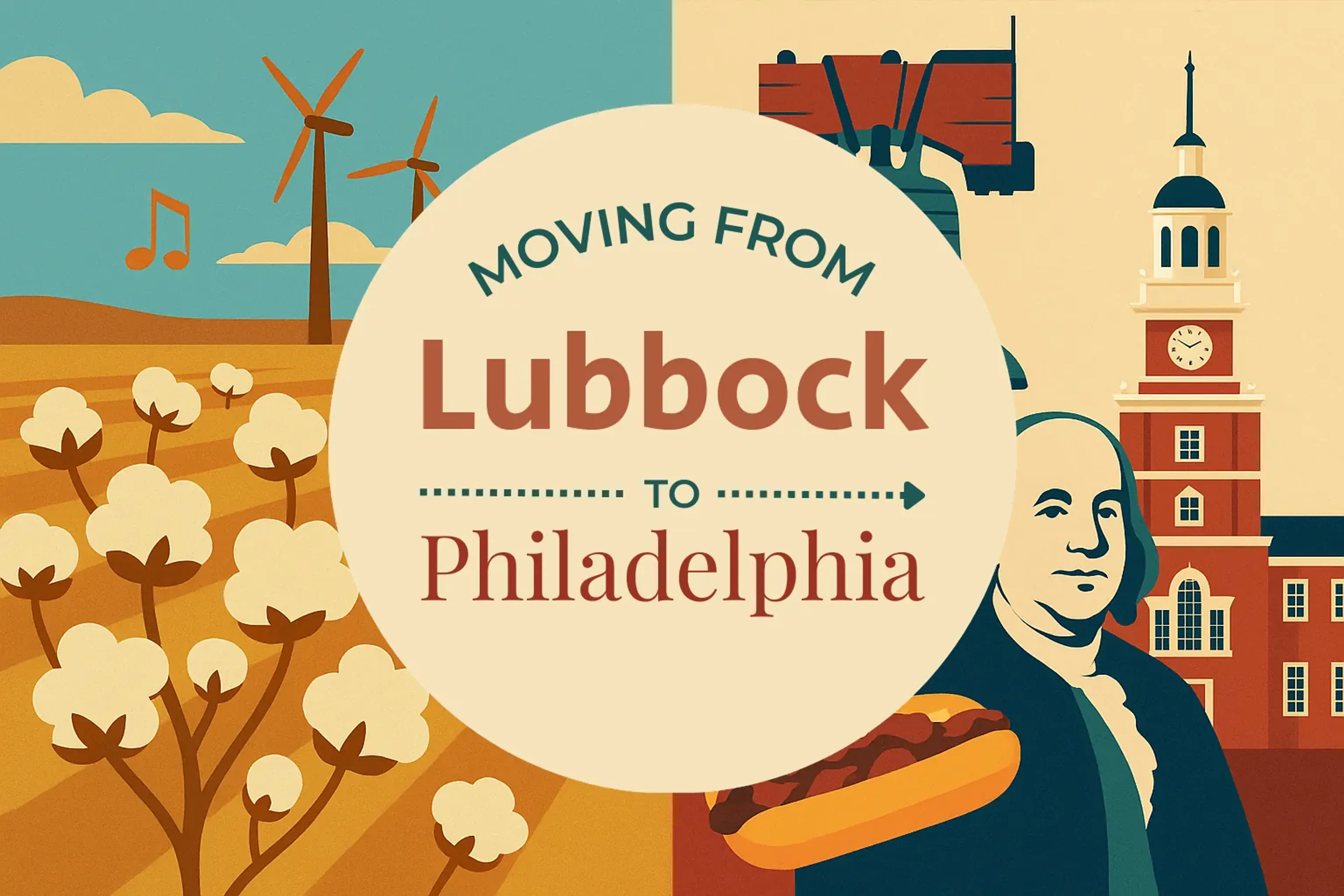 Side-by-side comparison of Lubbock to Philadelphia moving companies